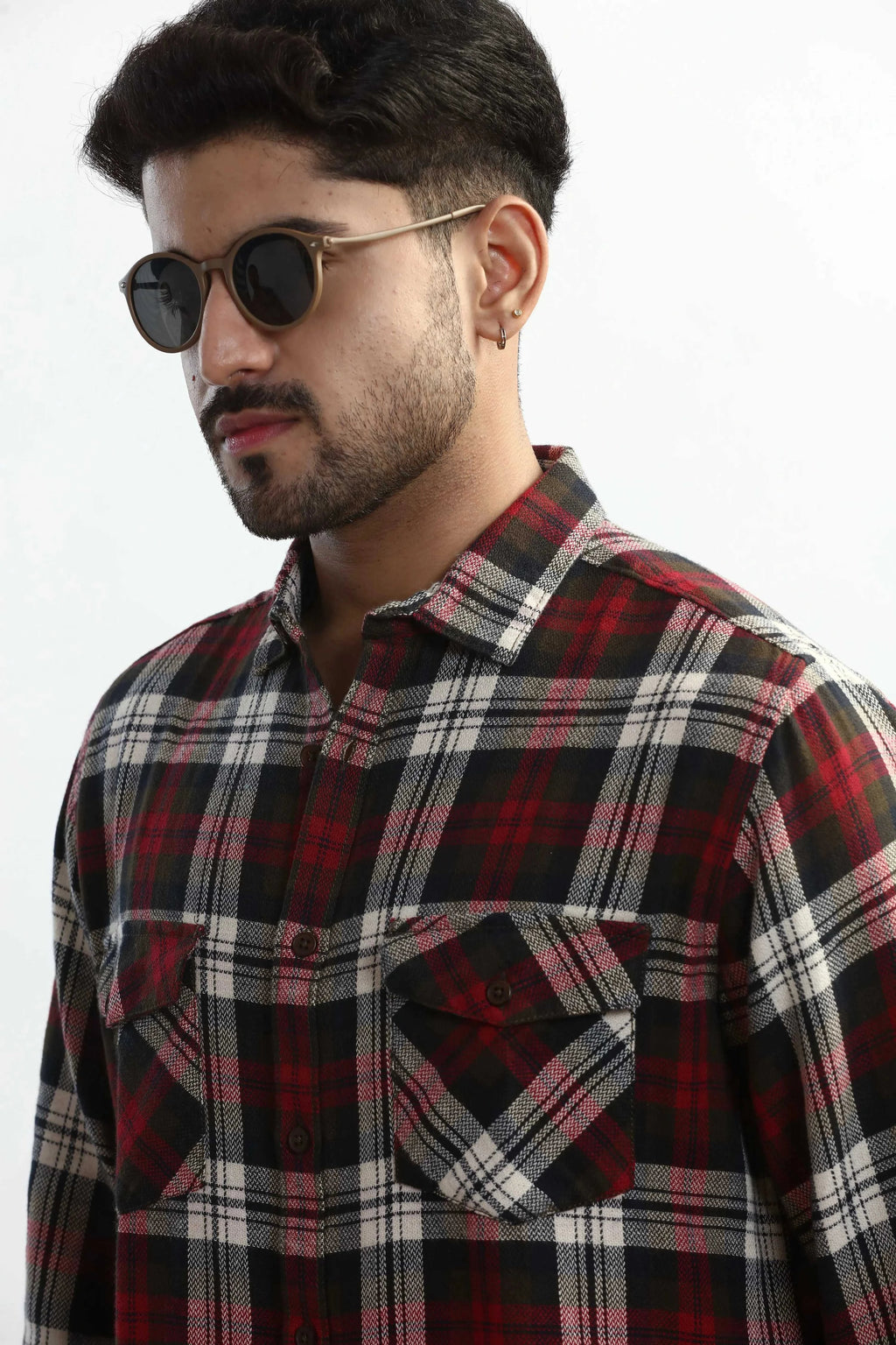 Xkind Red Checks Regular Fit Shirt | Grocsy
