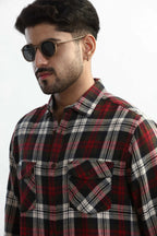 Xkind Red Checks Regular Fit Shirt | Grocsy