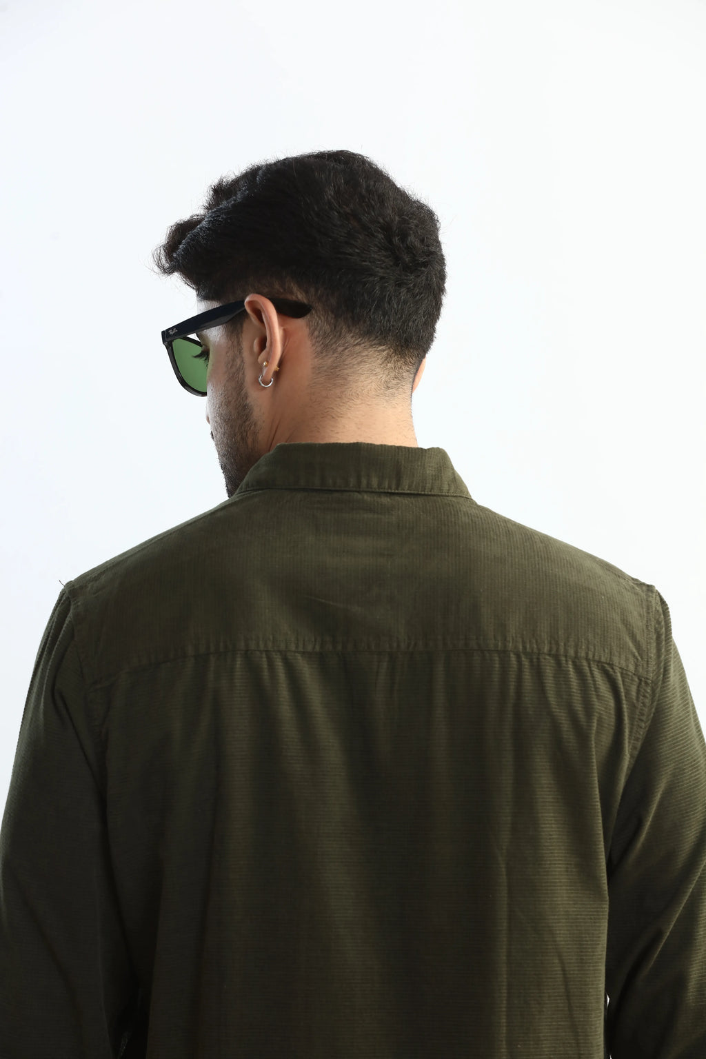 Xkind Olive Green Fine Cord Shirt | Grocsy