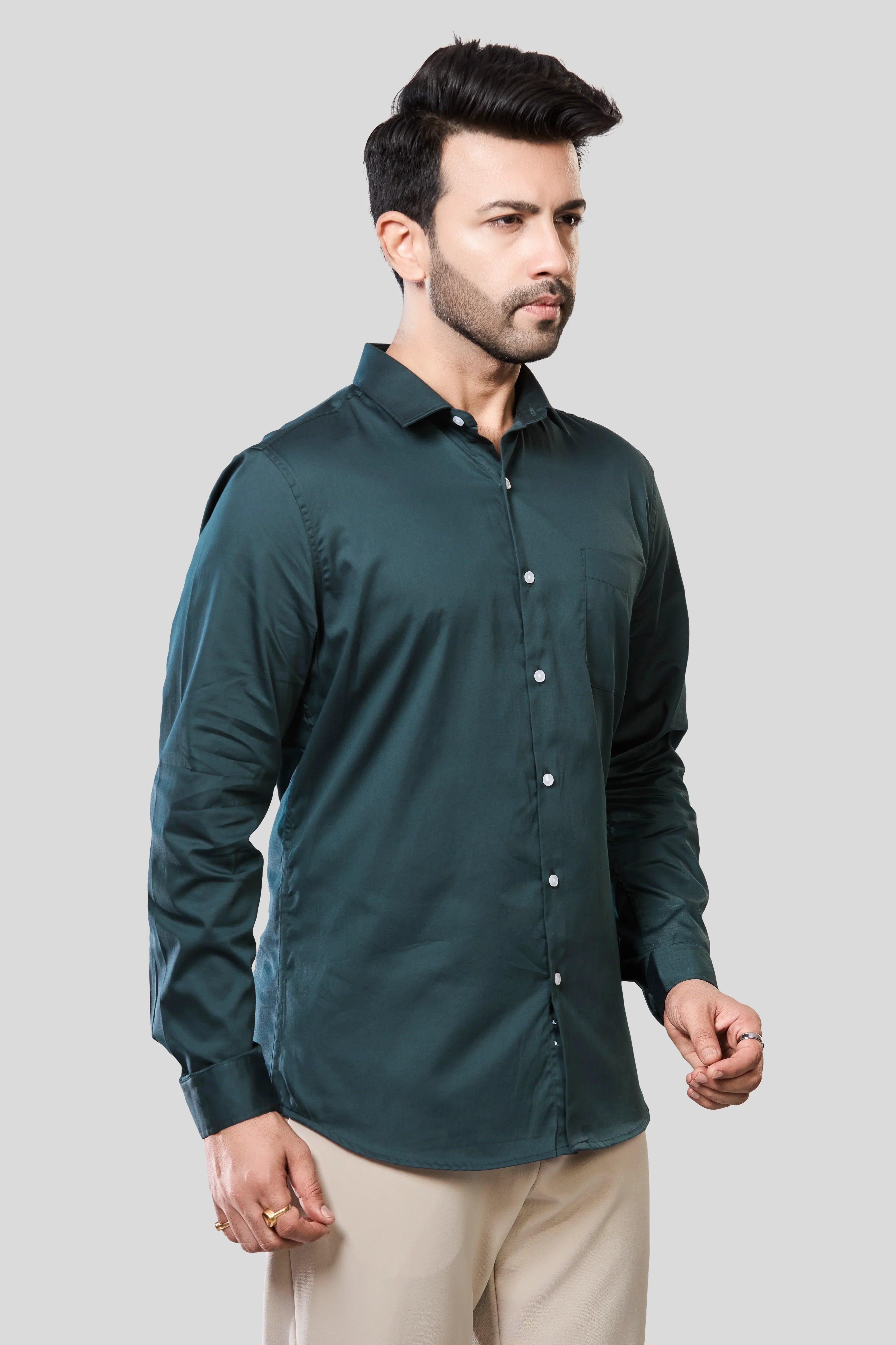 Jonesburg Men's Solid Slim Fit Formal Shirt | Grocsy