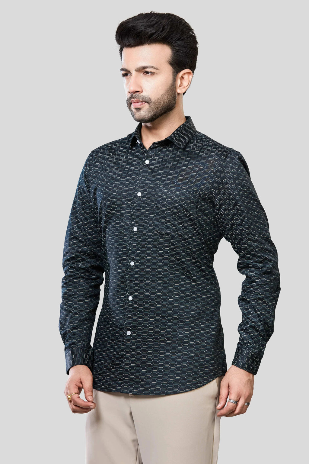 Jonesburg Men's Printed Slim Fit Formal Shirt | Grocsy