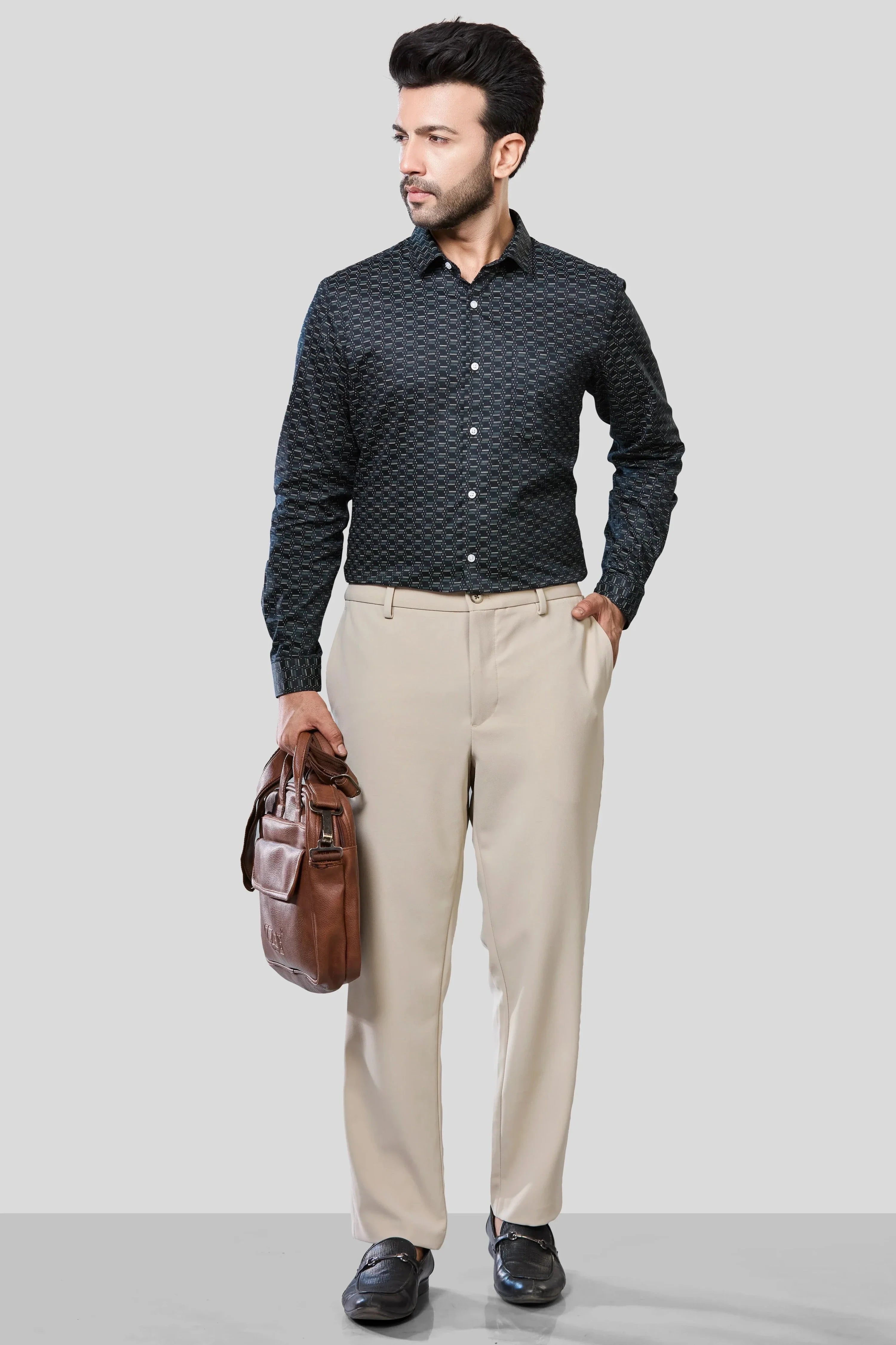 Jonesburg Men's Printed Slim Fit Formal Shirt | Grocsy