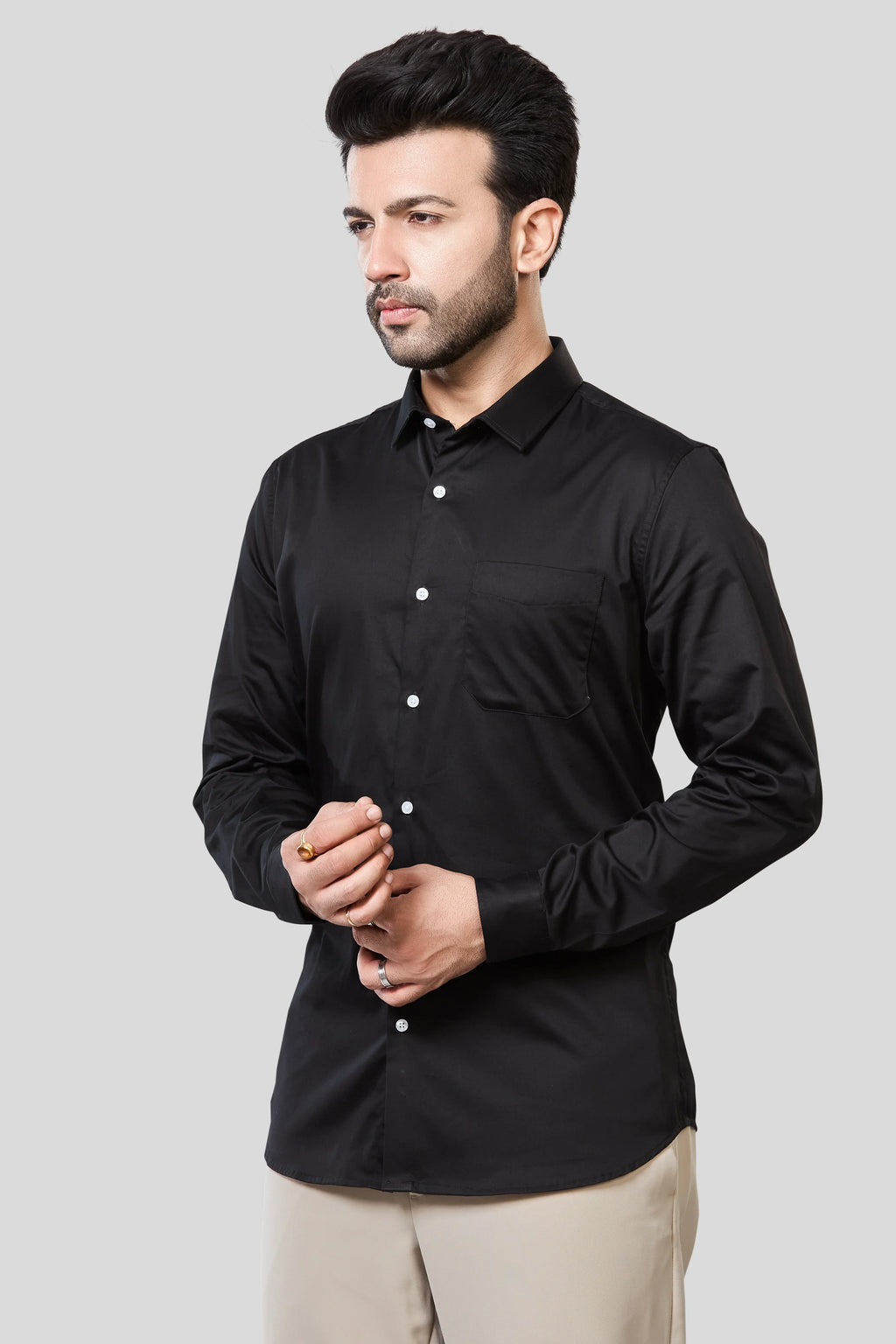Jonesburg Men's Solid Slim Fit Formal Shirt | Grocsy
