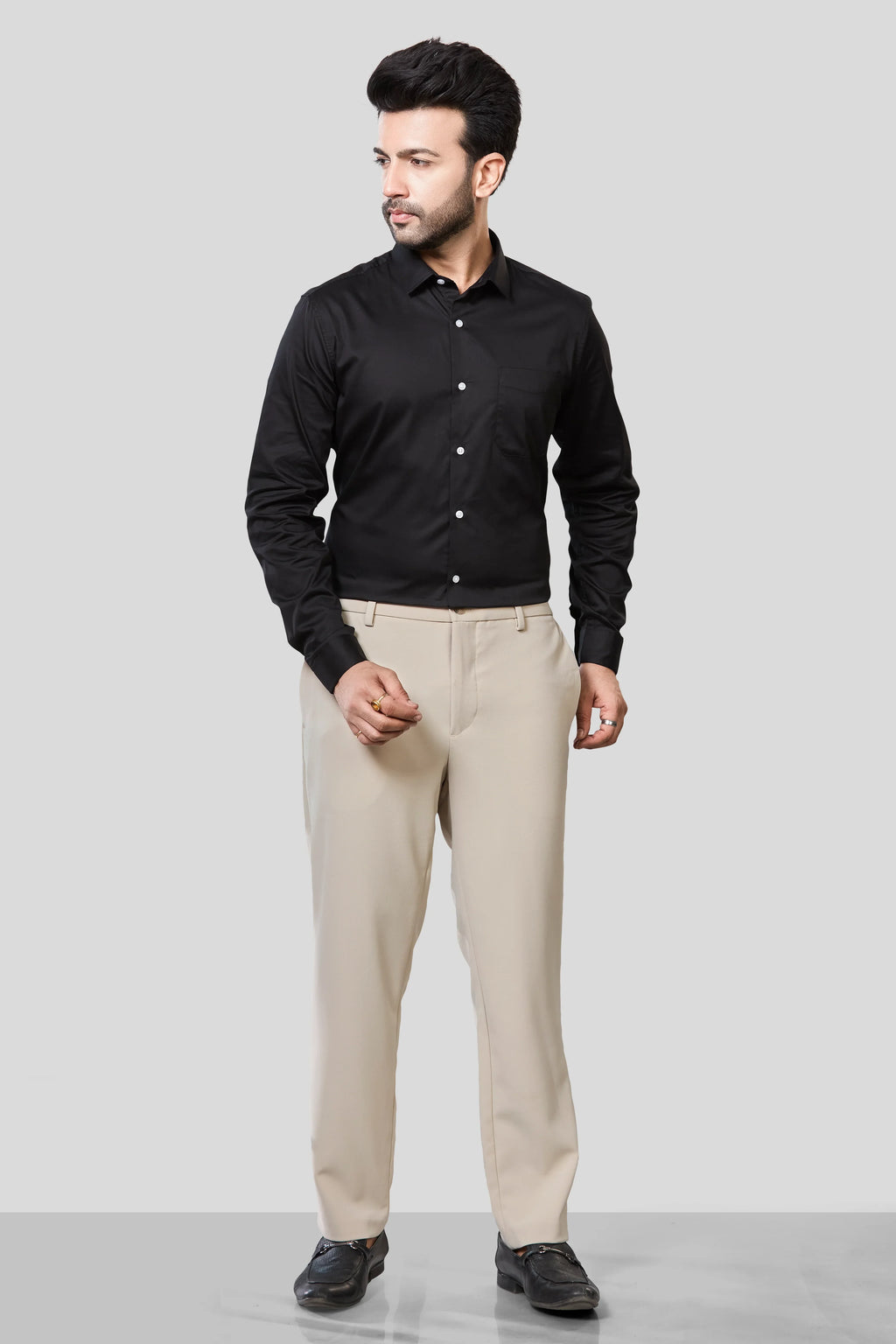 Jonesburg Men's Solid Slim Fit Formal Shirt | Grocsy