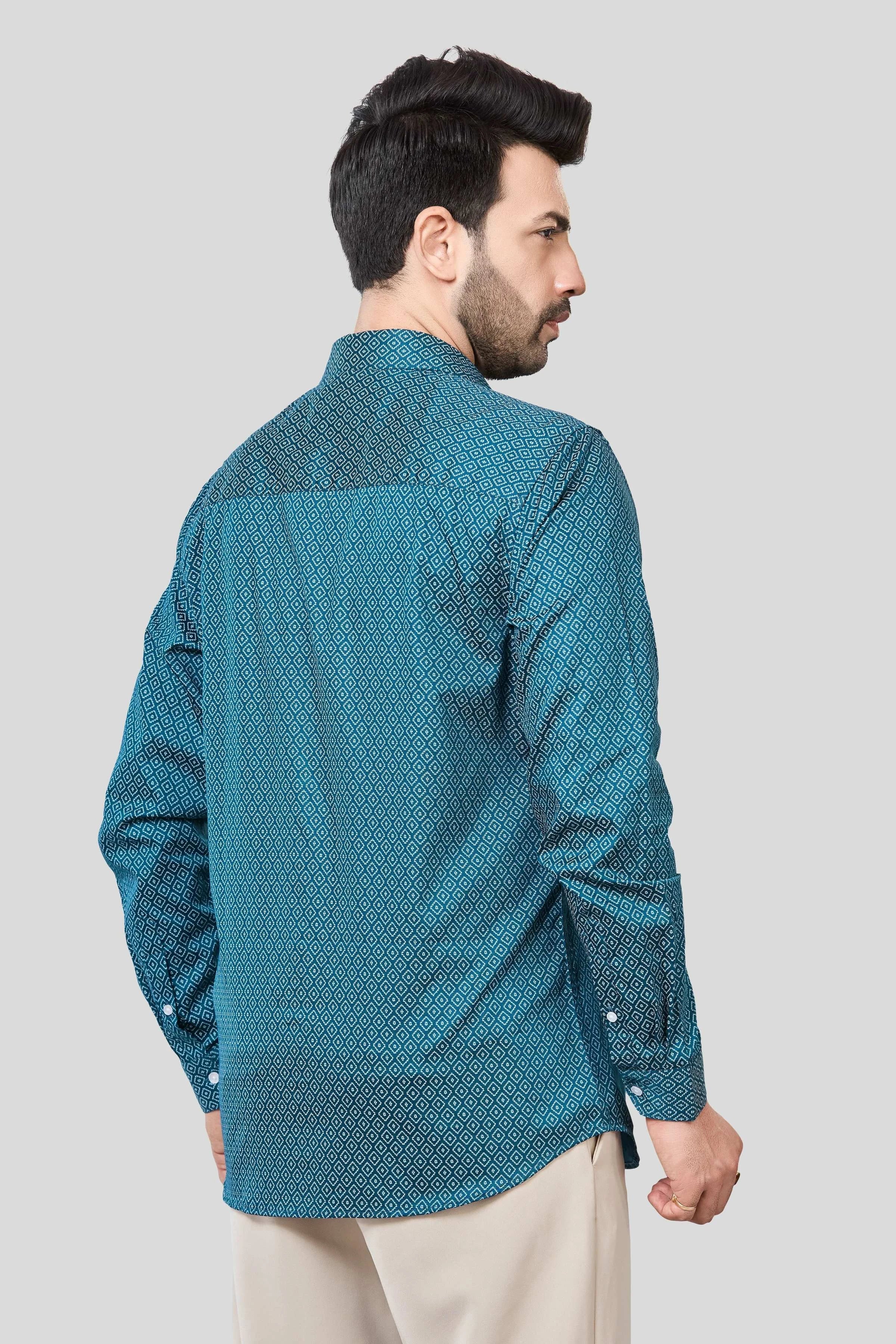 Jonesburg Men's Printed Slim Fit Formal Shirt | Grocsy