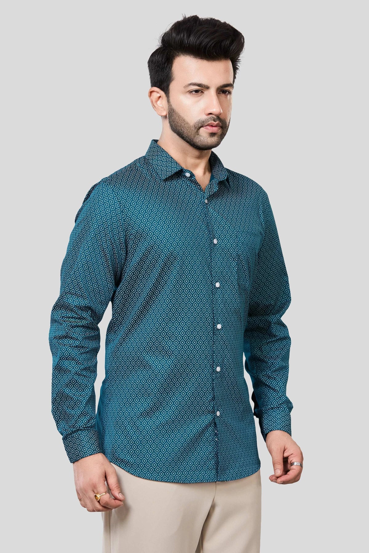 Jonesburg Men's Printed Slim Fit Formal Shirt | Grocsy
