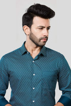 Jonesburg Men's Printed Slim Fit Formal Shirt | Grocsy