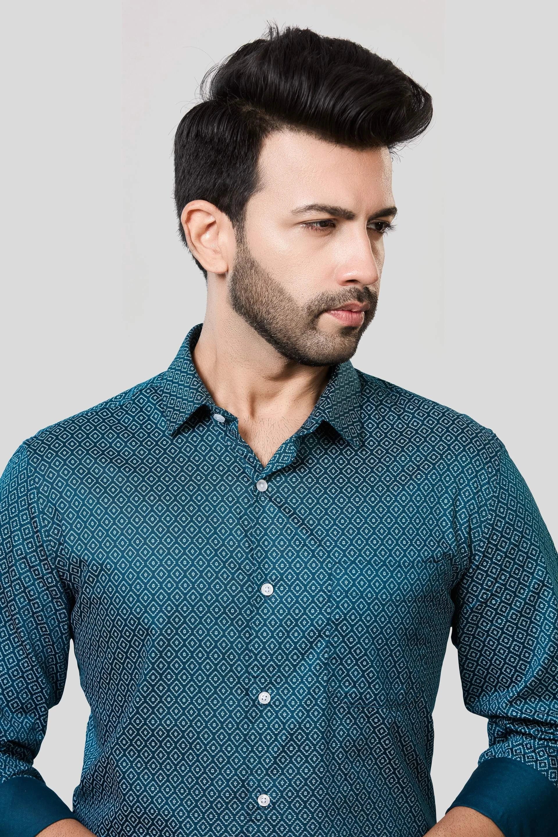 Jonesburg Men's Printed Slim Fit Formal Shirt | Grocsy