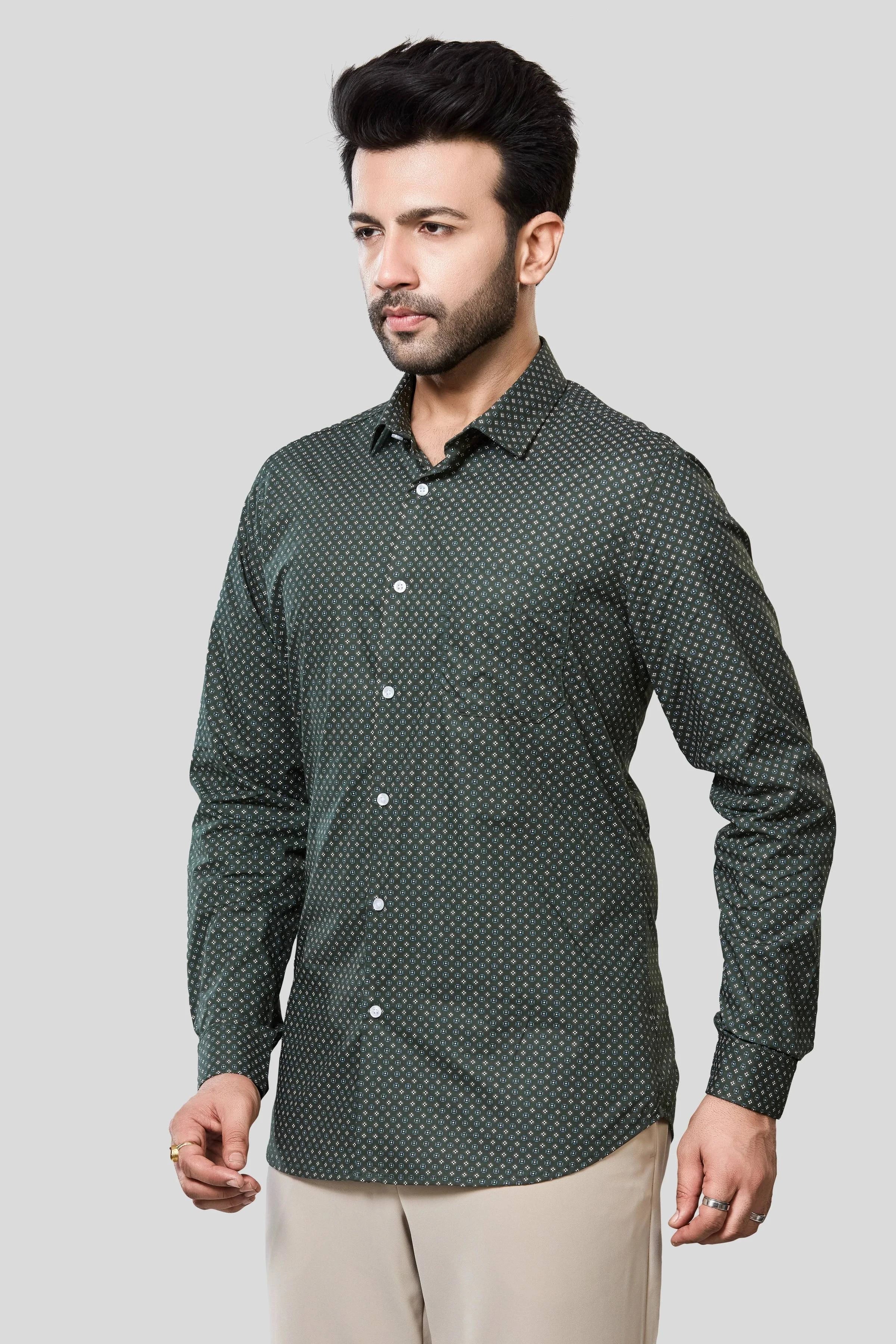 Jonesburg Men's Printed Slim Fit Formal Shirt | Grocsy
