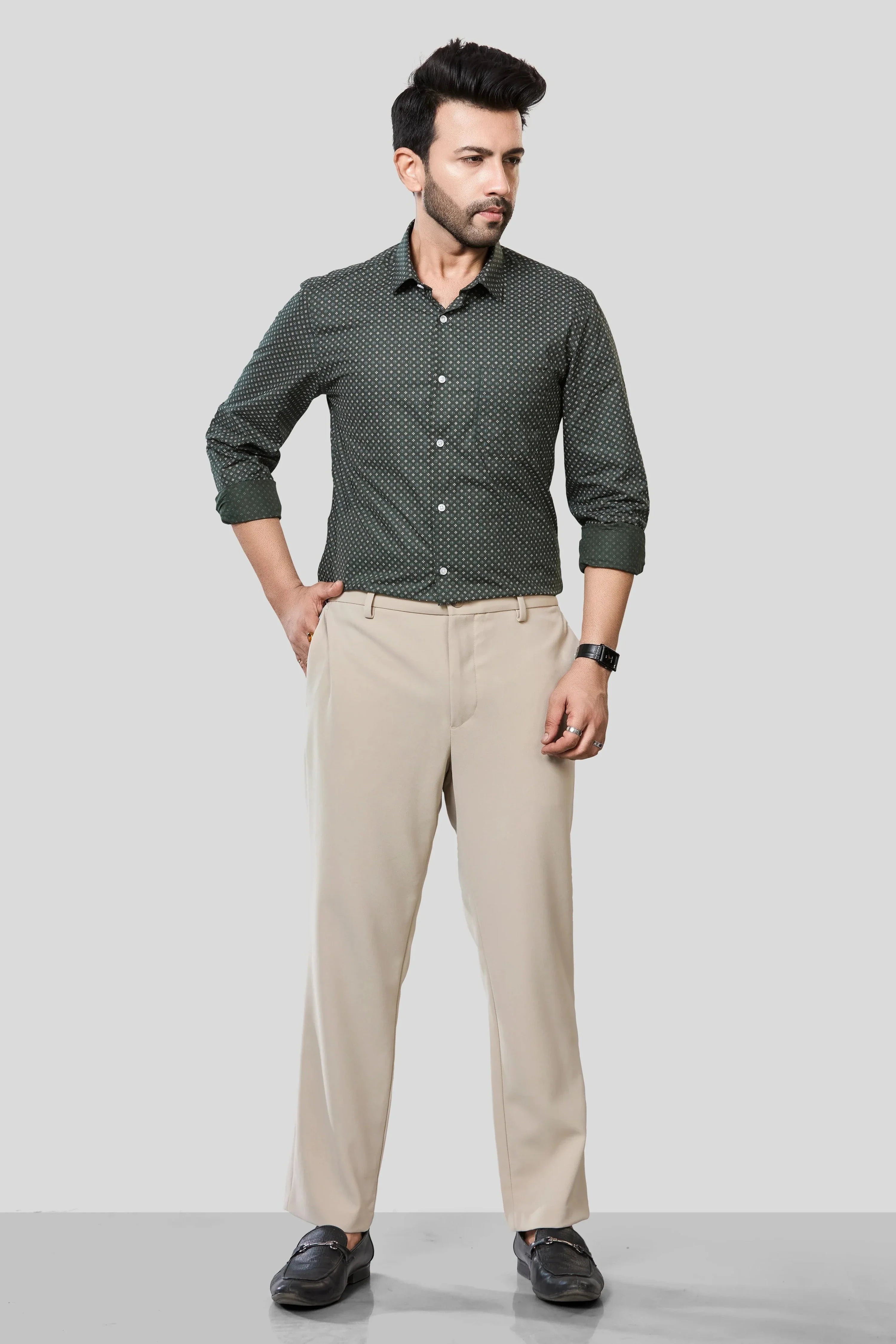 Jonesburg Men's Printed Slim Fit Formal Shirt | Grocsy