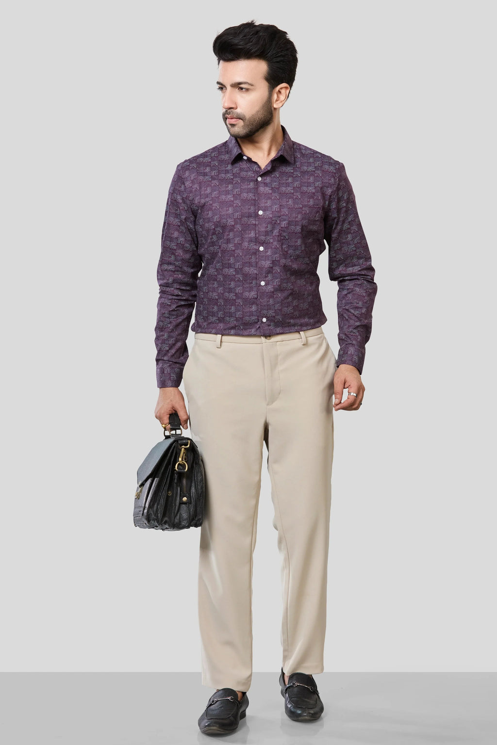 Jonesburg Men's Printed Slim Fit Formal Shirt | Grocsy
