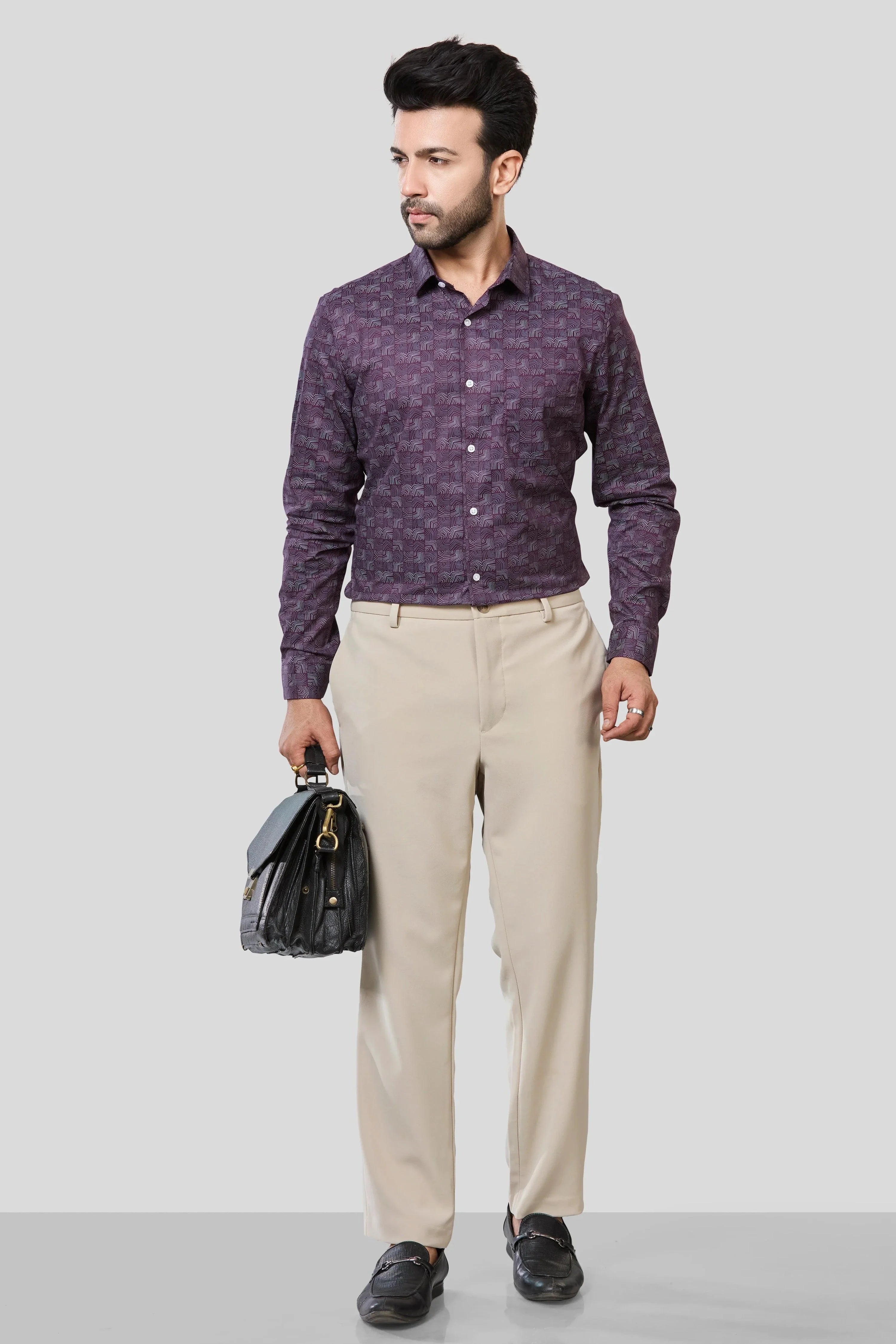 Jonesburg Men's Printed Slim Fit Formal Shirt | Grocsy