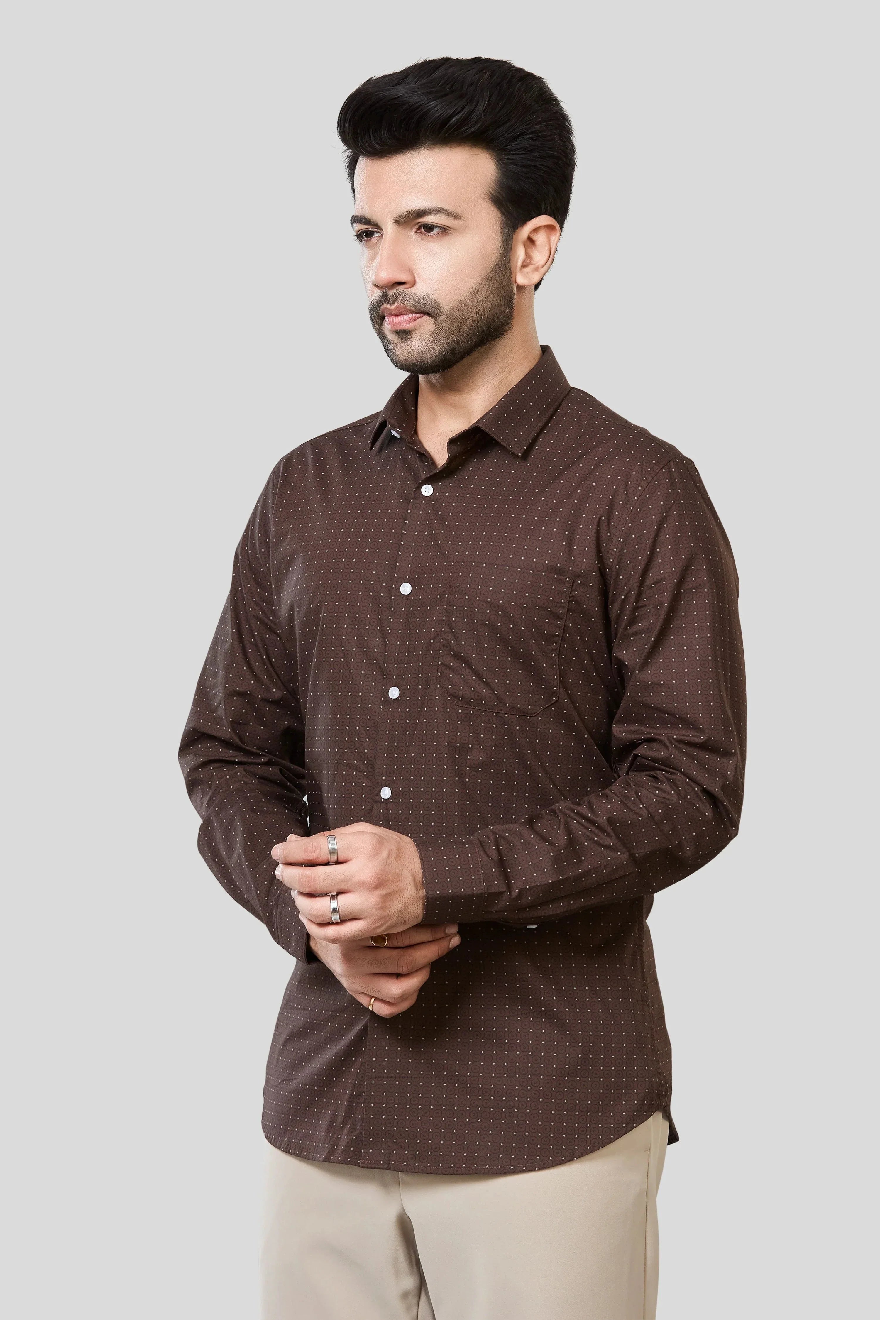 Jonesburg Men's Printed Slim Fit Formal Shirt | Grocsy