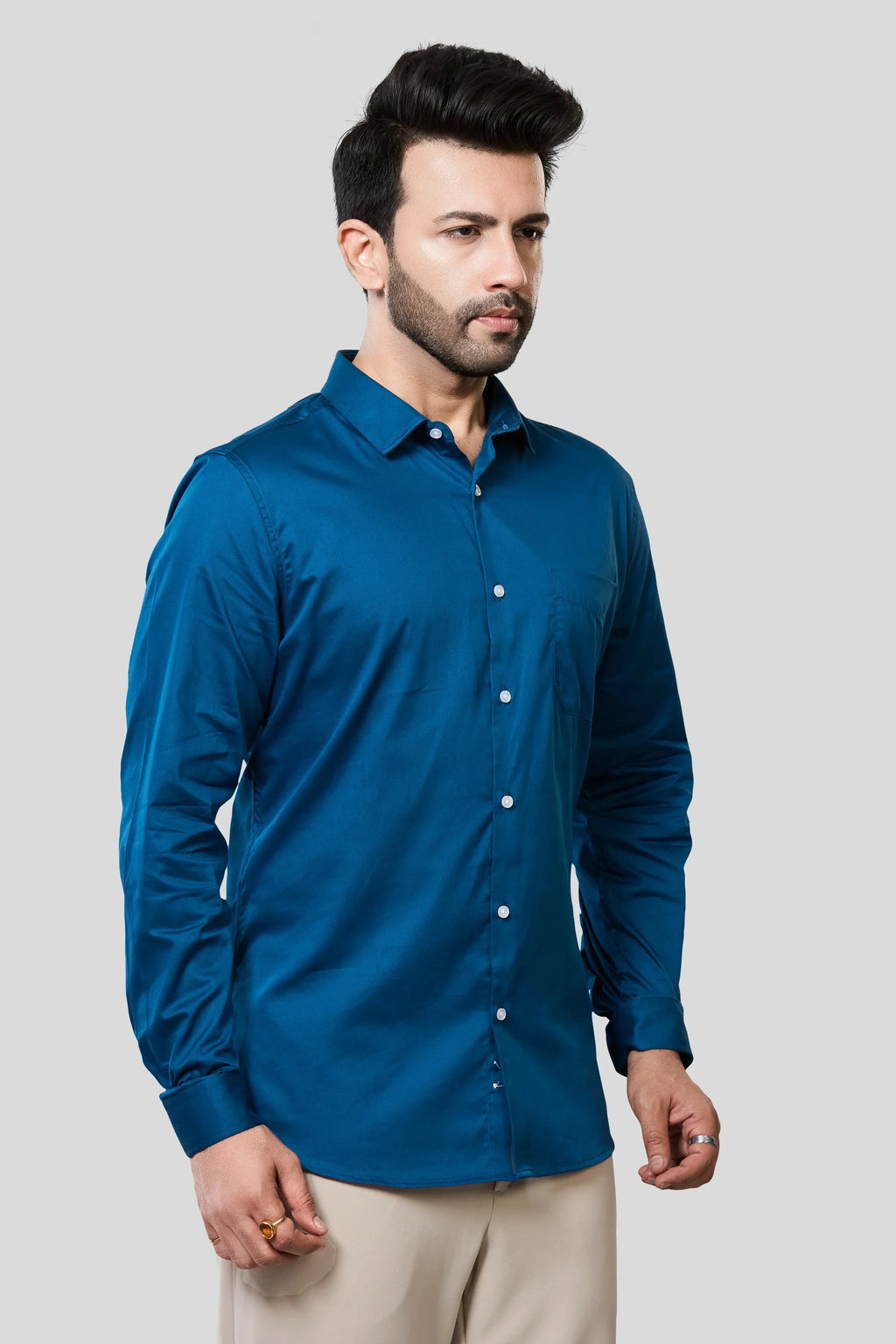 Jonesburg Men's Solid Slim Fit Formal Shirt | Grocsy