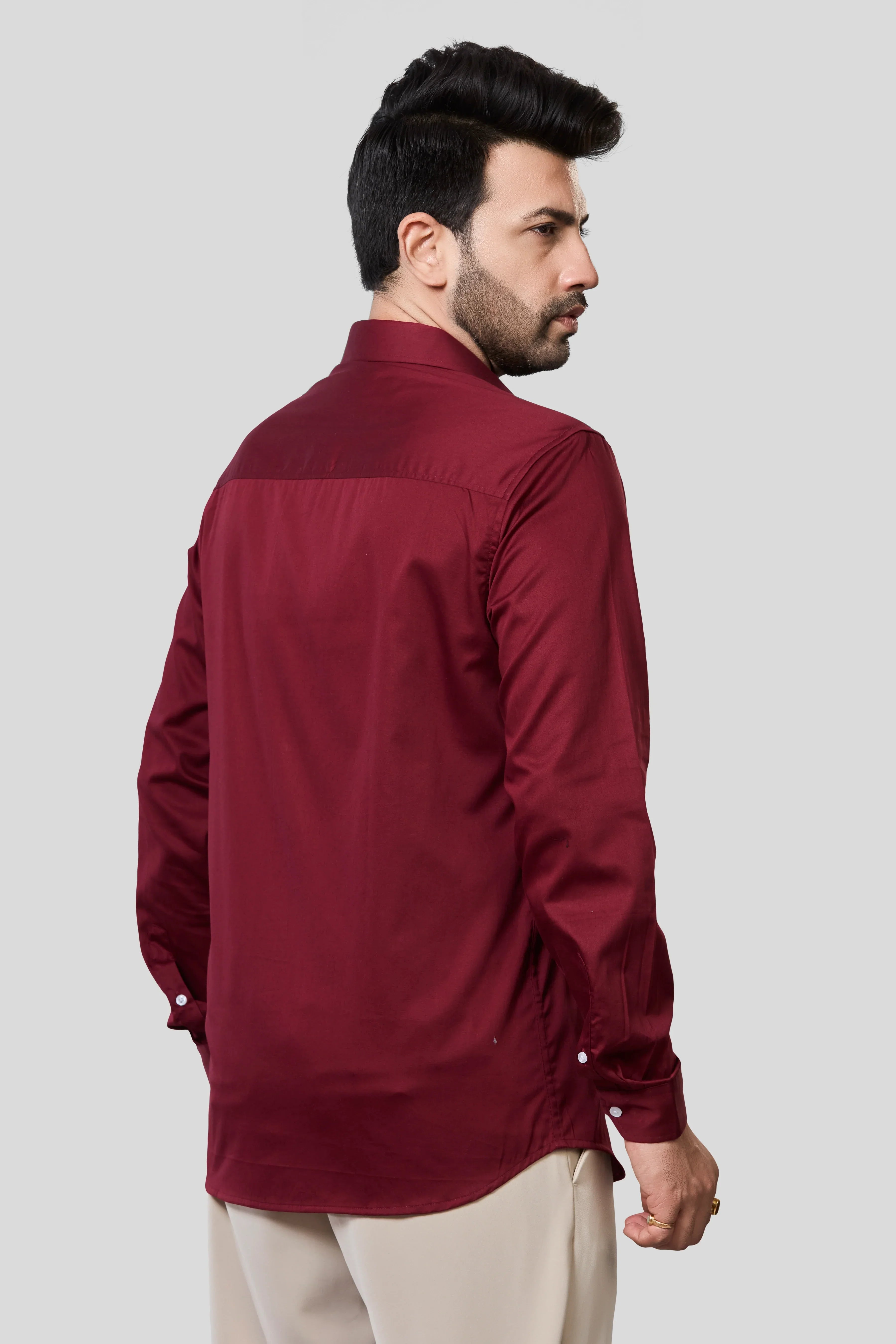 Jonesburg Men's Solid Slim Fit Formal Shirt | Grocsy