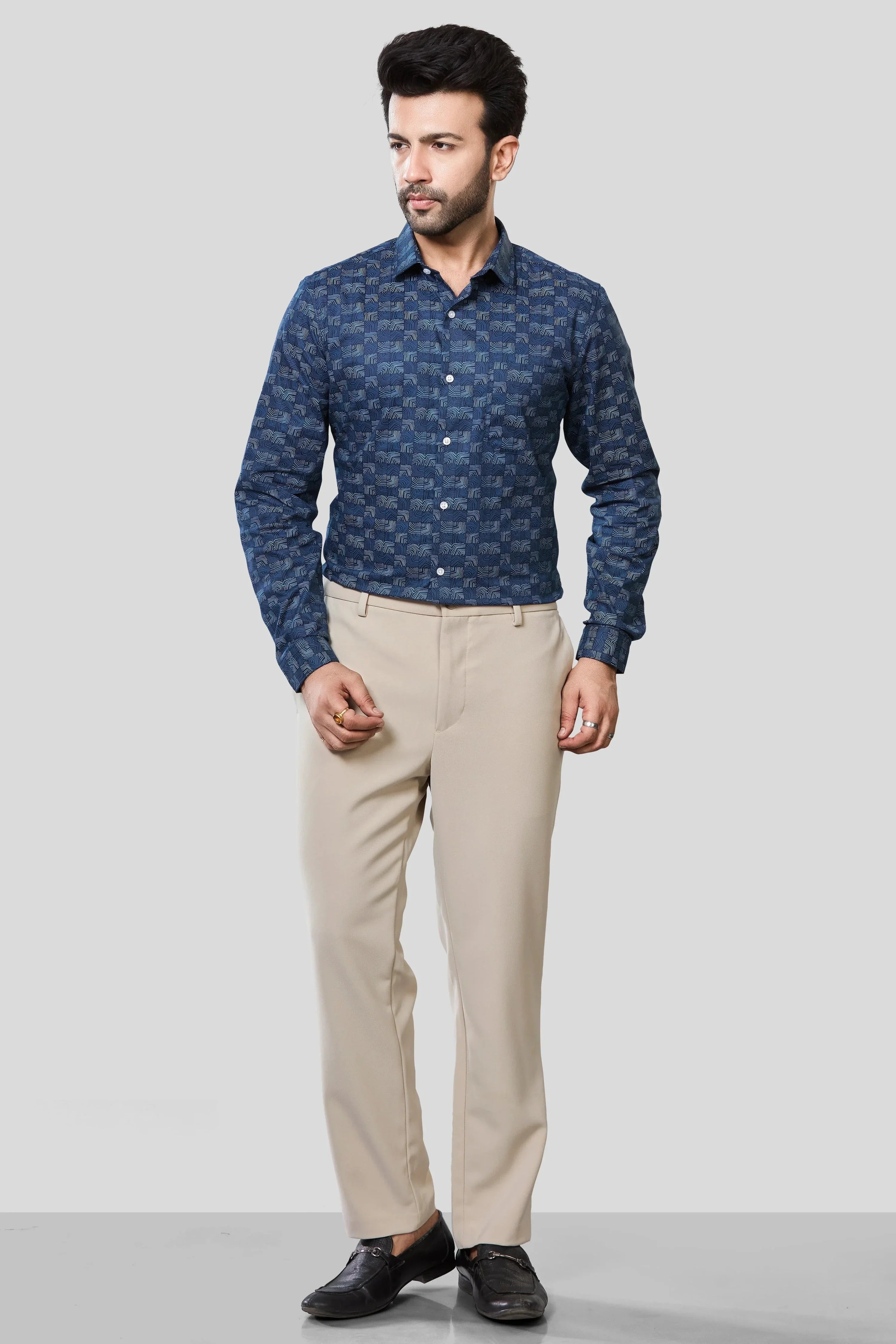Jonesburg Men's Printed Slim Fit Formal Shirt | Grocsy