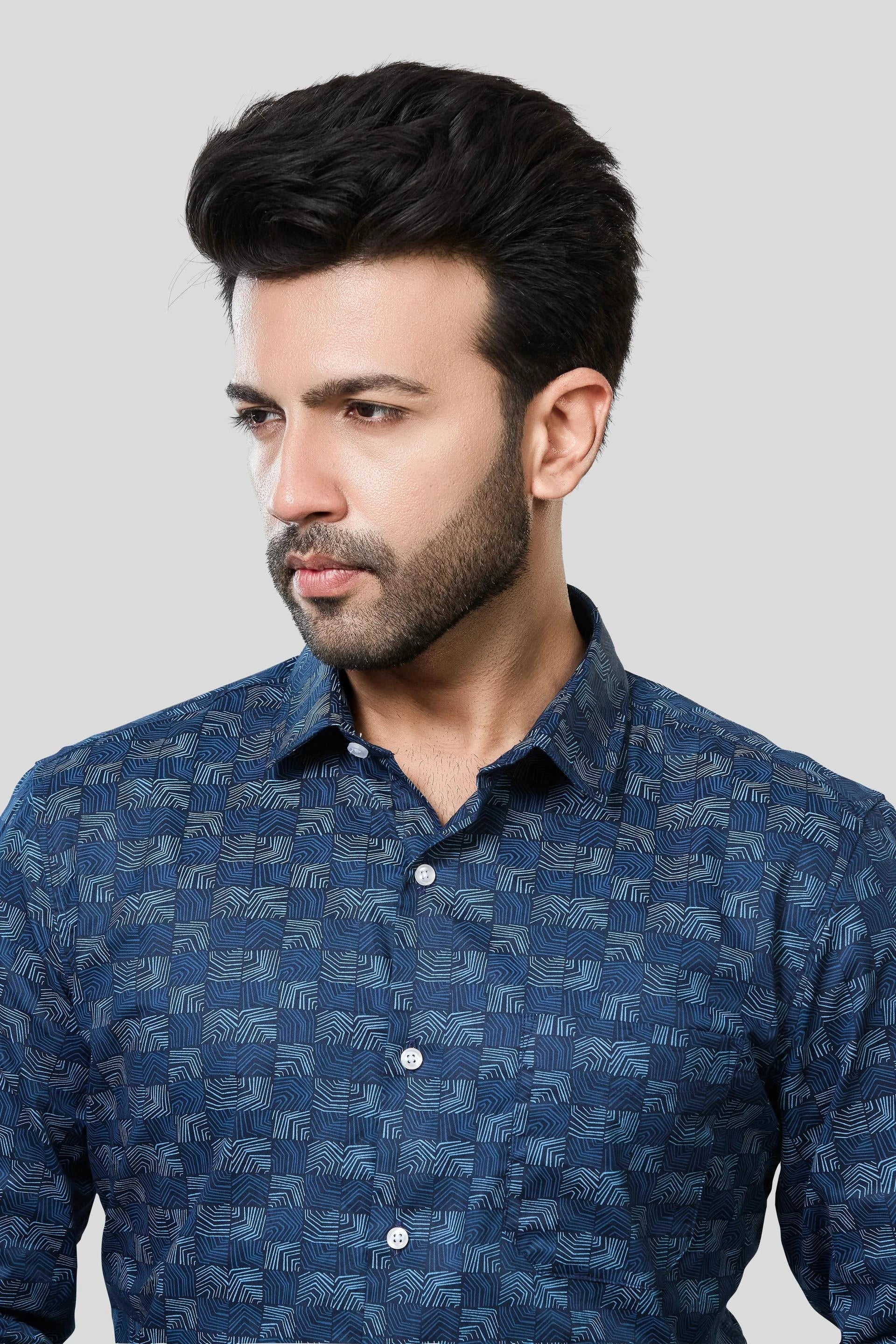 Jonesburg Men's Printed Slim Fit Formal Shirt | Grocsy