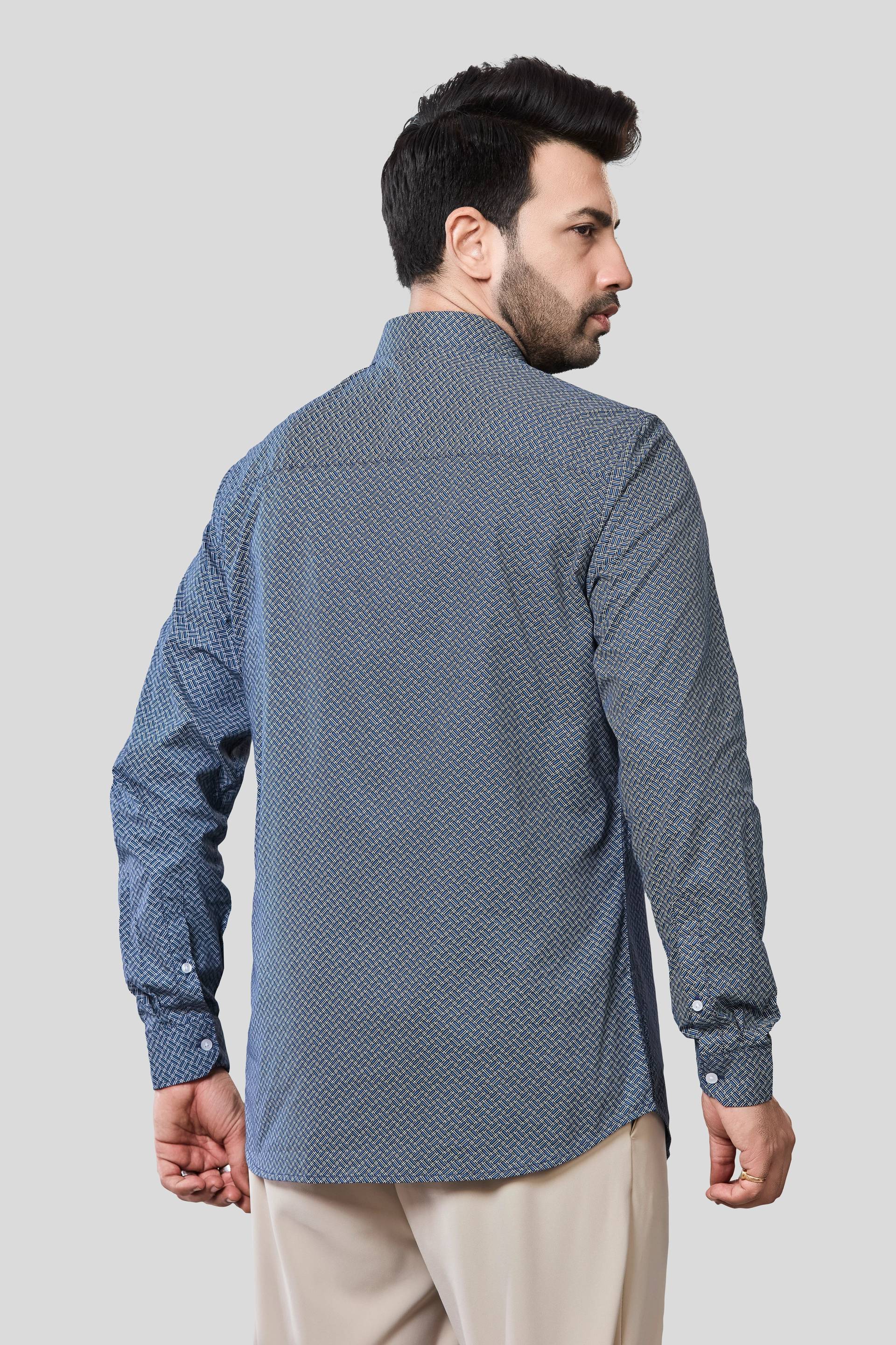 Jonesburg Men's Printed Slim Fit Formal Shirt | Grocsy