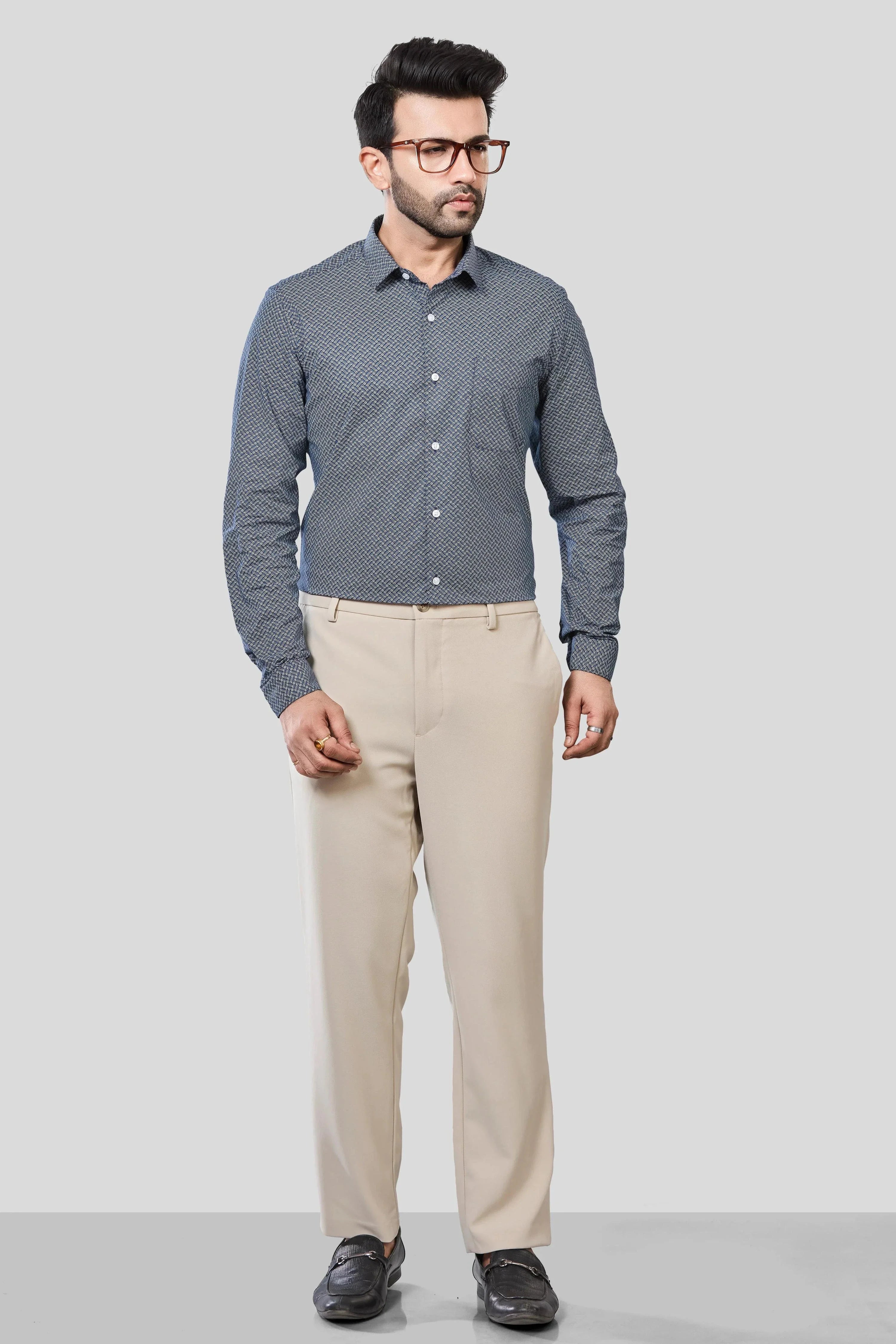 Jonesburg Men's Printed Slim Fit Formal Shirt | Grocsy