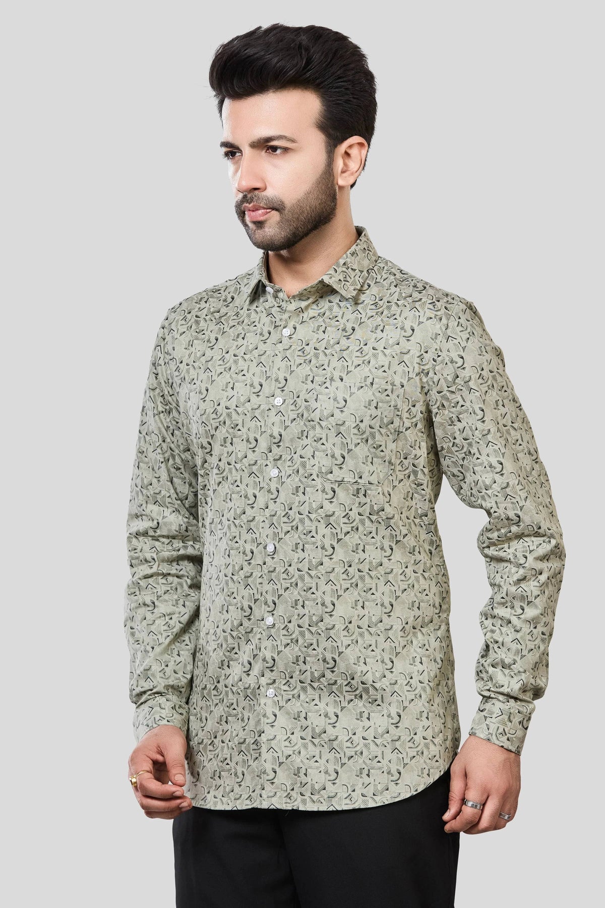 Jonesburg Men's Printed Slim Fit Formal Shirt | Grocsy