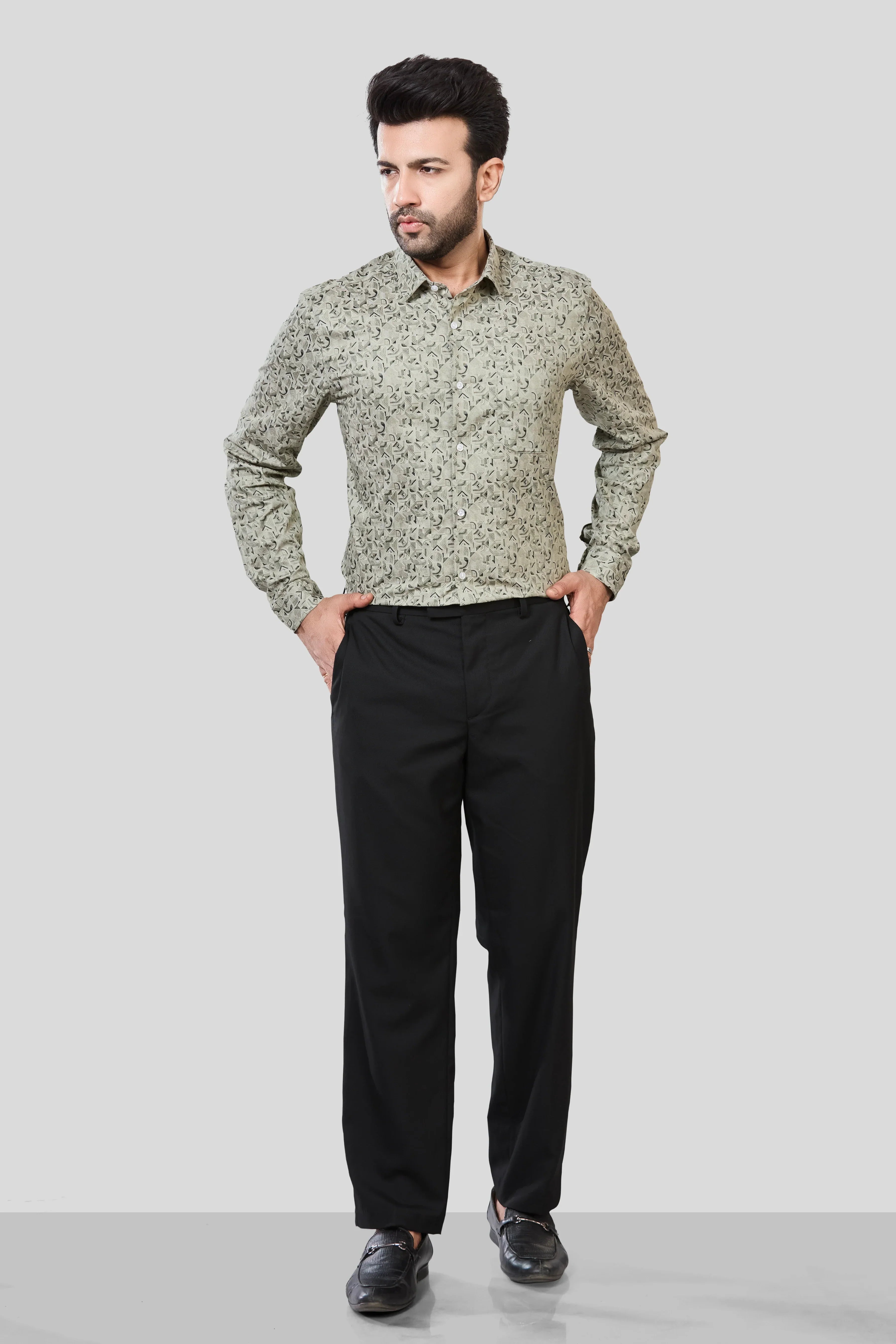Jonesburg Men's Printed Slim Fit Formal Shirt | Grocsy