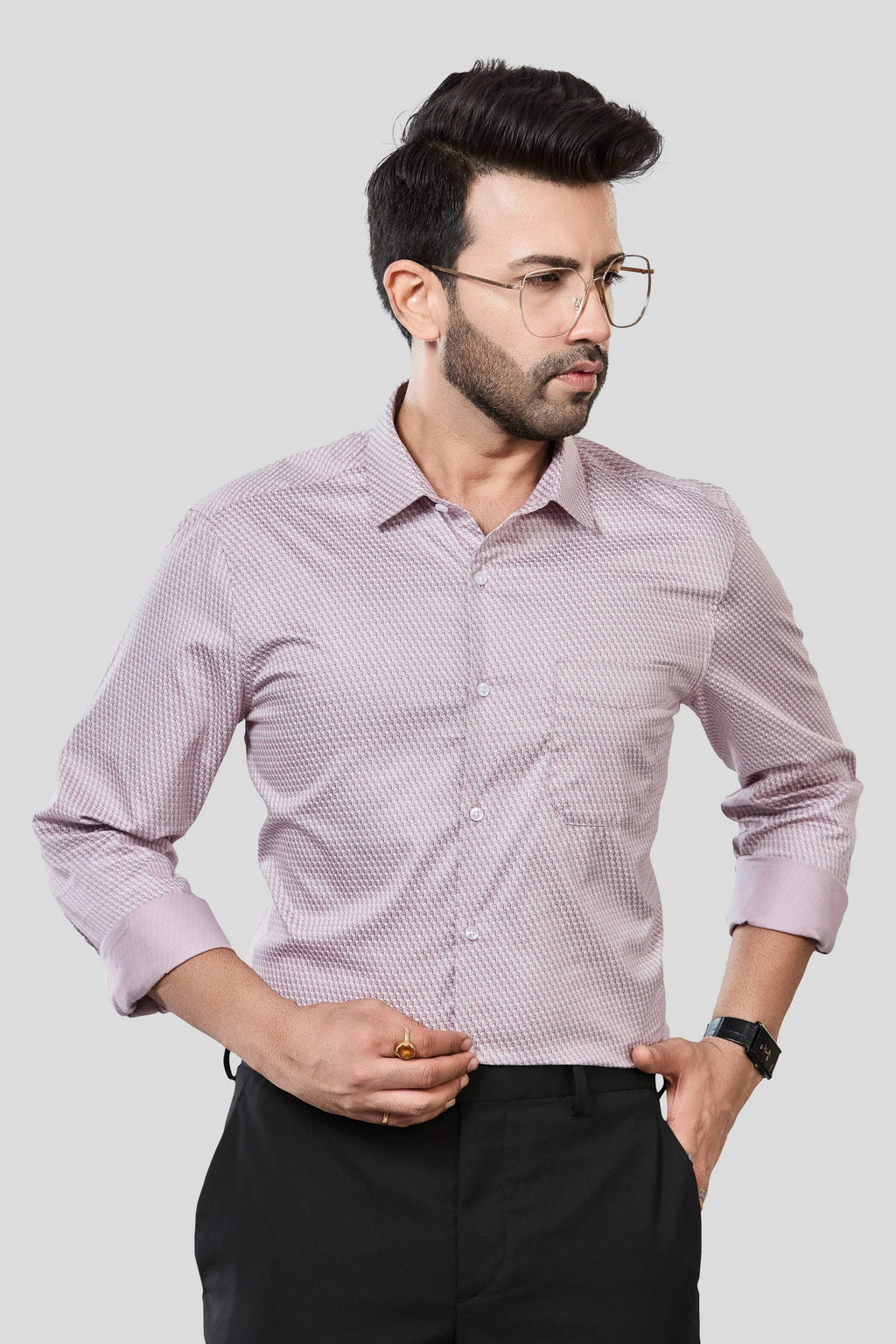 Jonesburg Men's Printed Slim Fit Formal Shirt | Grocsy