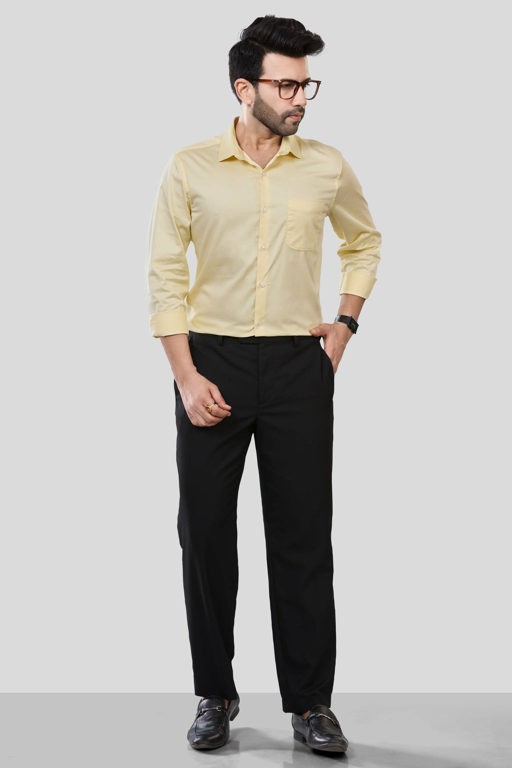 Jonesburg Men's Solid Slim Fit Formal Shirt | Grocsy