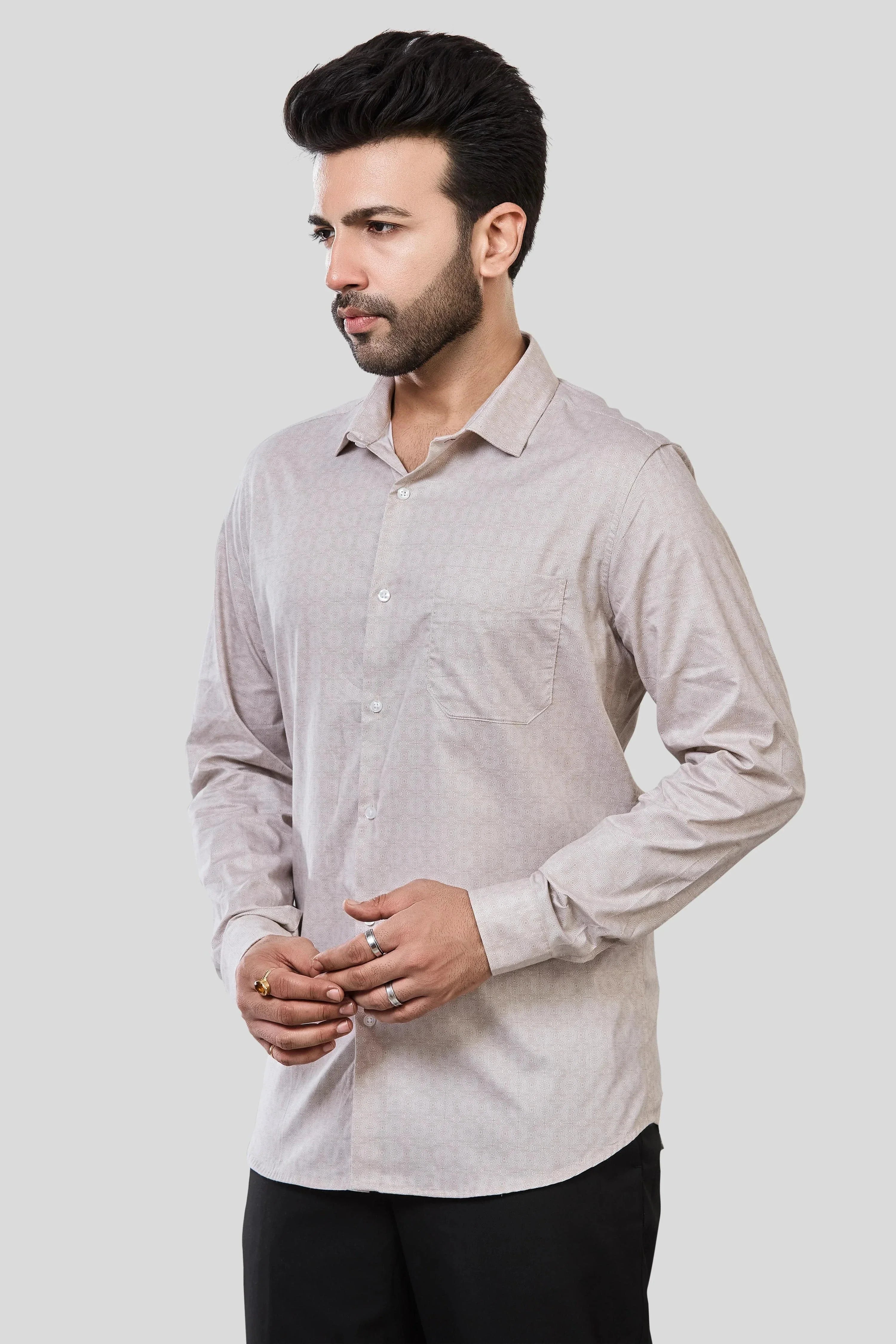 Jonesburg Men's Printed Slim Fit Formal Shirt | Grocsy