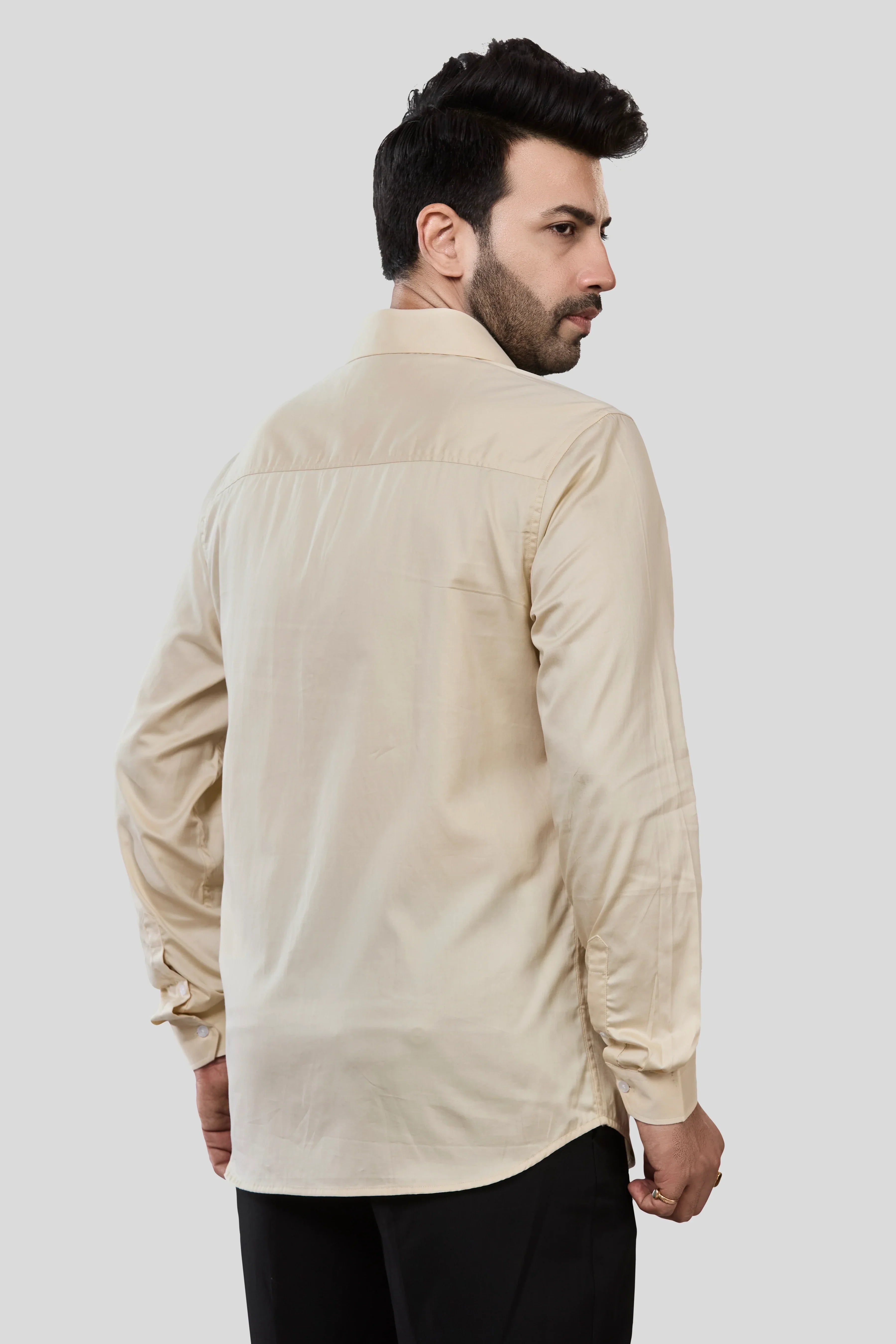 Jonesburg Men's Solid Slim Fit Formal Shirt | Grocsy