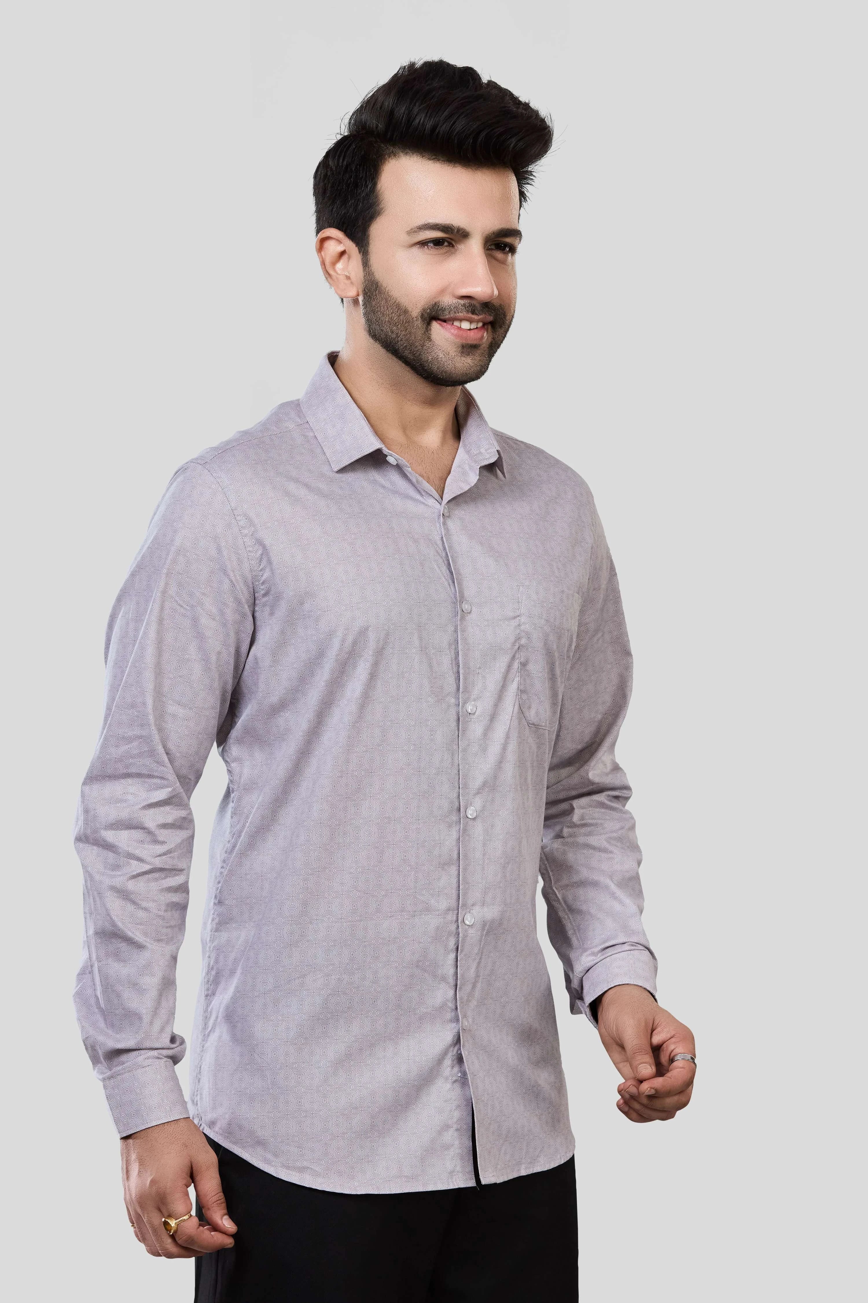 Jonesburg Men's Printed Slim Fit Formal Shirt | Grocsy