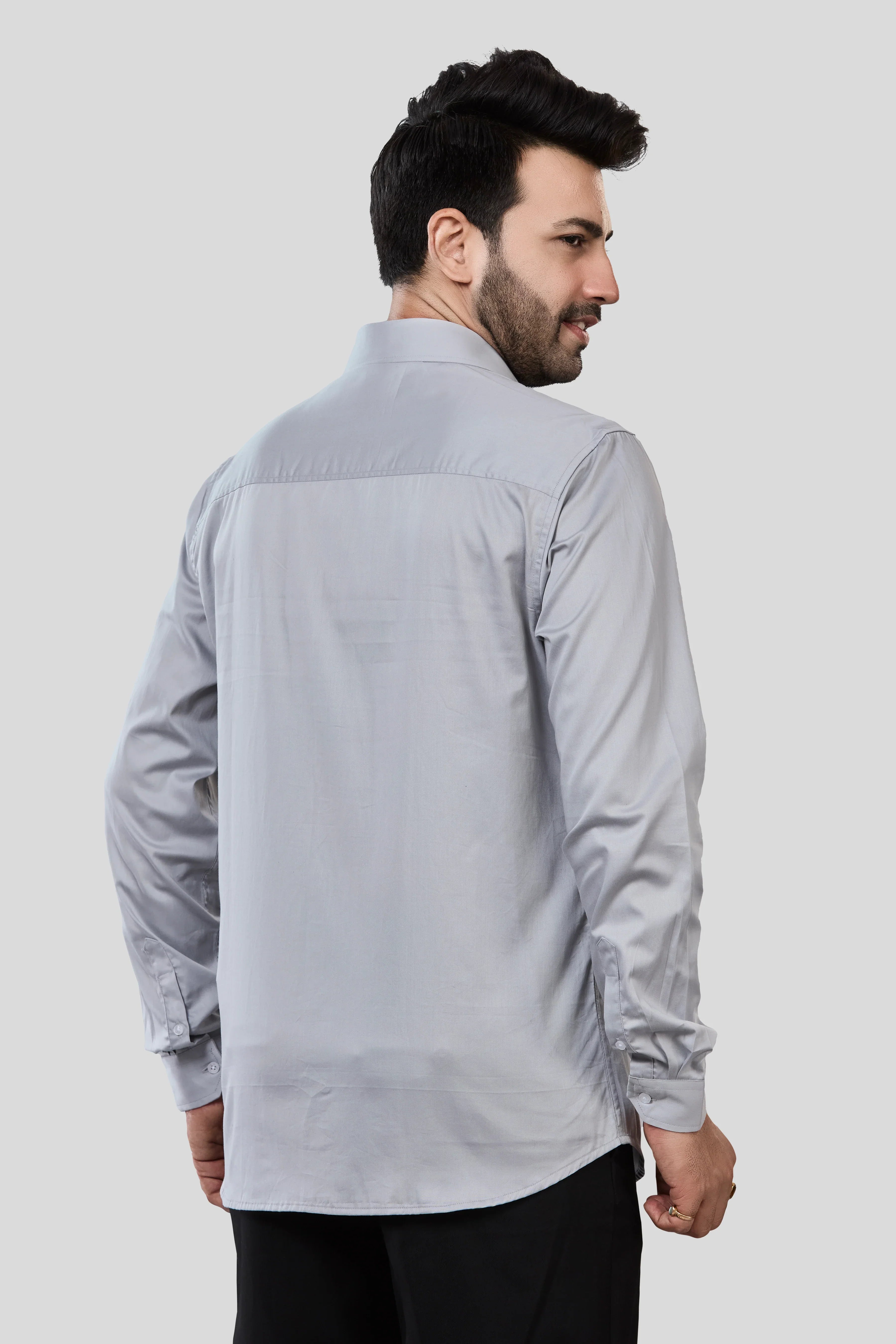Jonesburg Men's Solid Slim Fit Formal Shirt | Grocsy