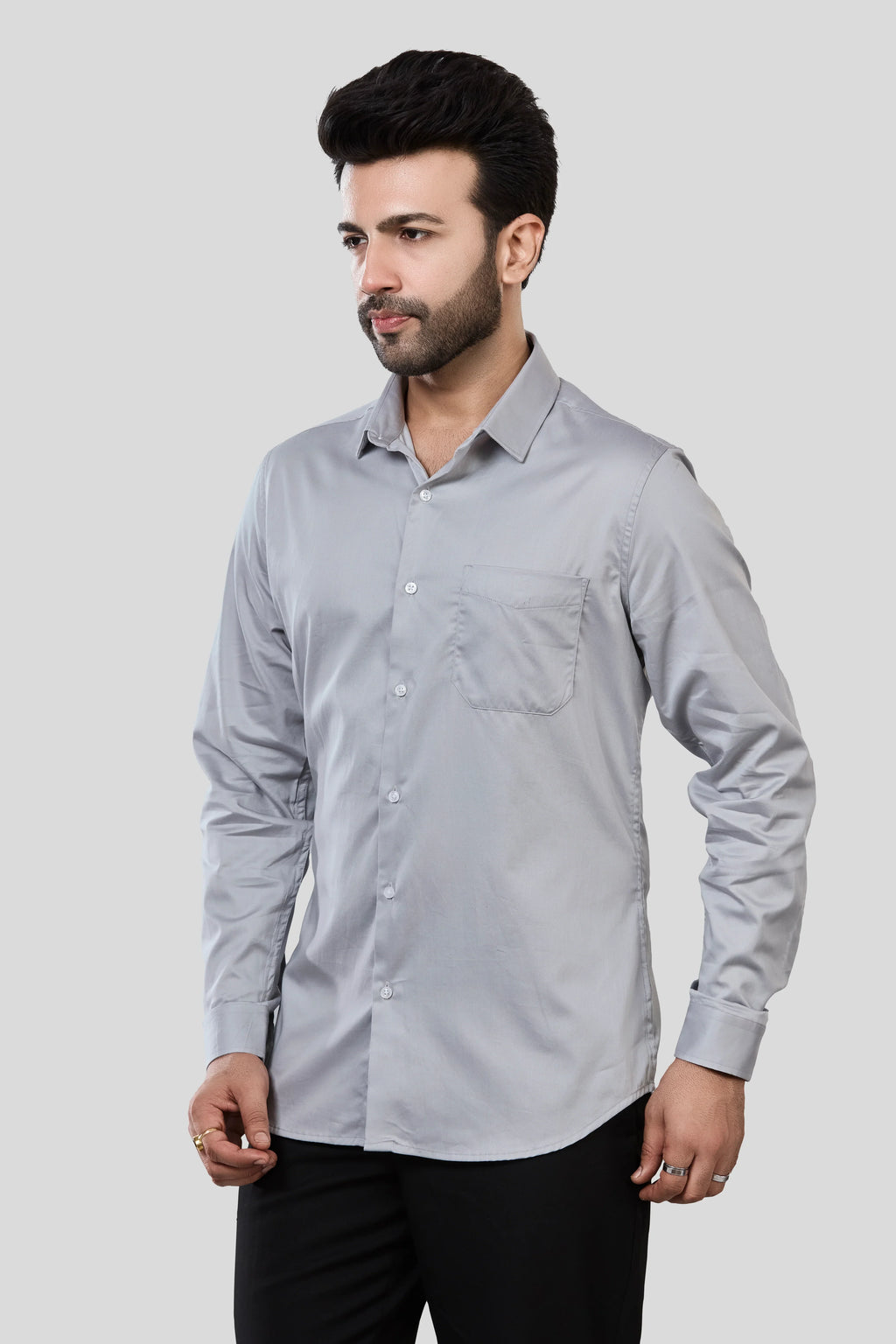 Jonesburg Men's Solid Slim Fit Formal Shirt | Grocsy