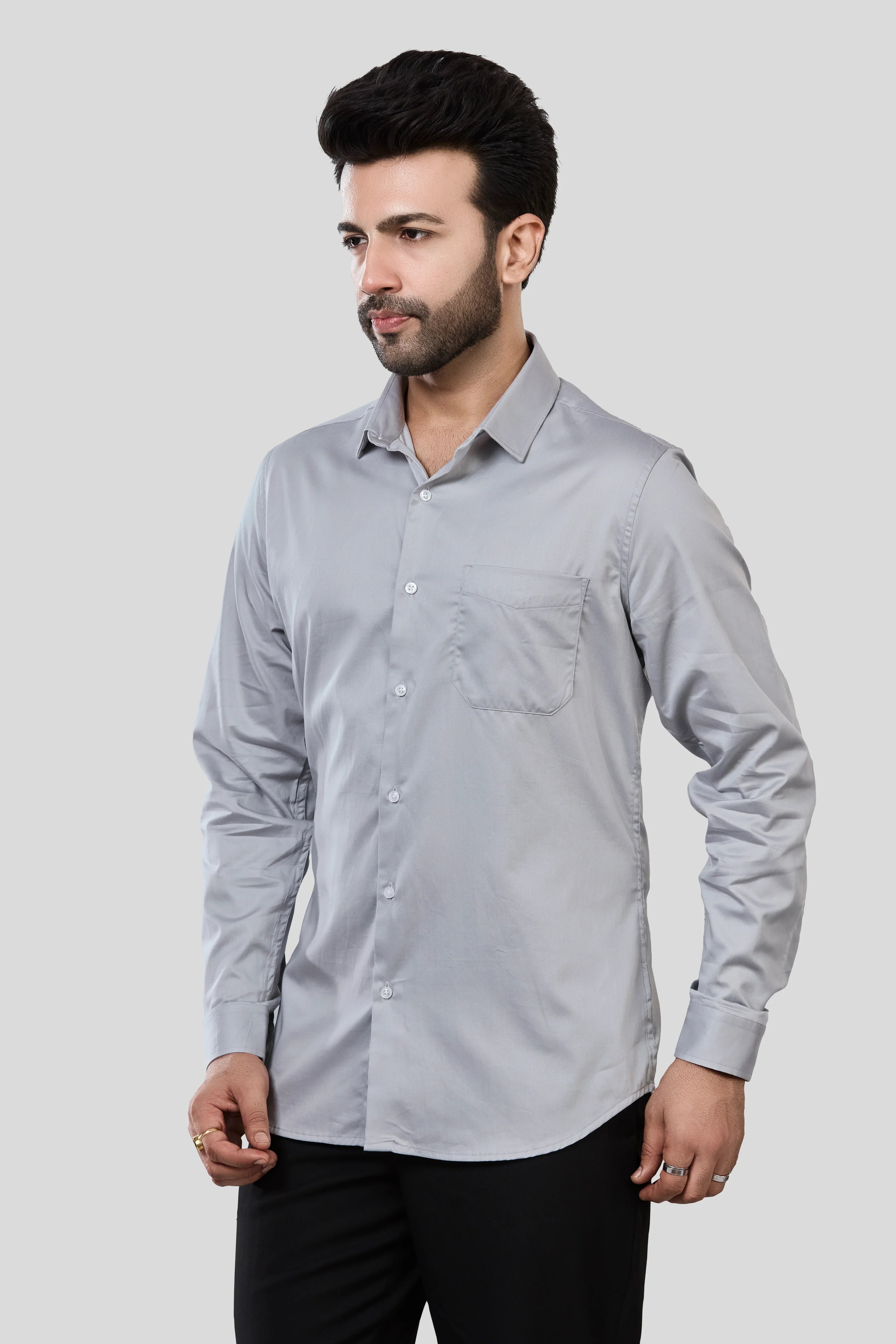 Jonesburg Men's Solid Slim Fit Formal Shirt | Grocsy