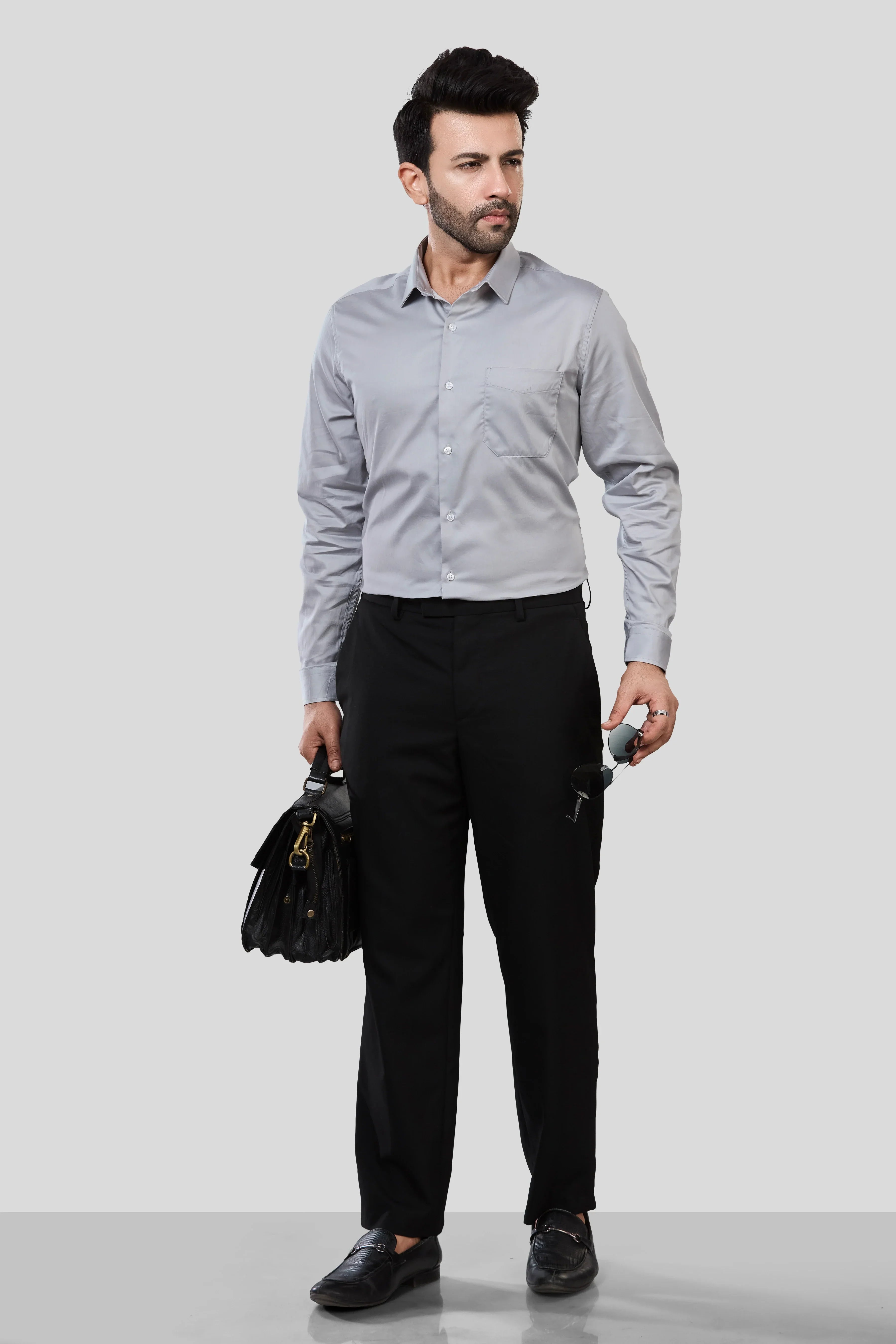 Jonesburg Men's Solid Slim Fit Formal Shirt | Grocsy
