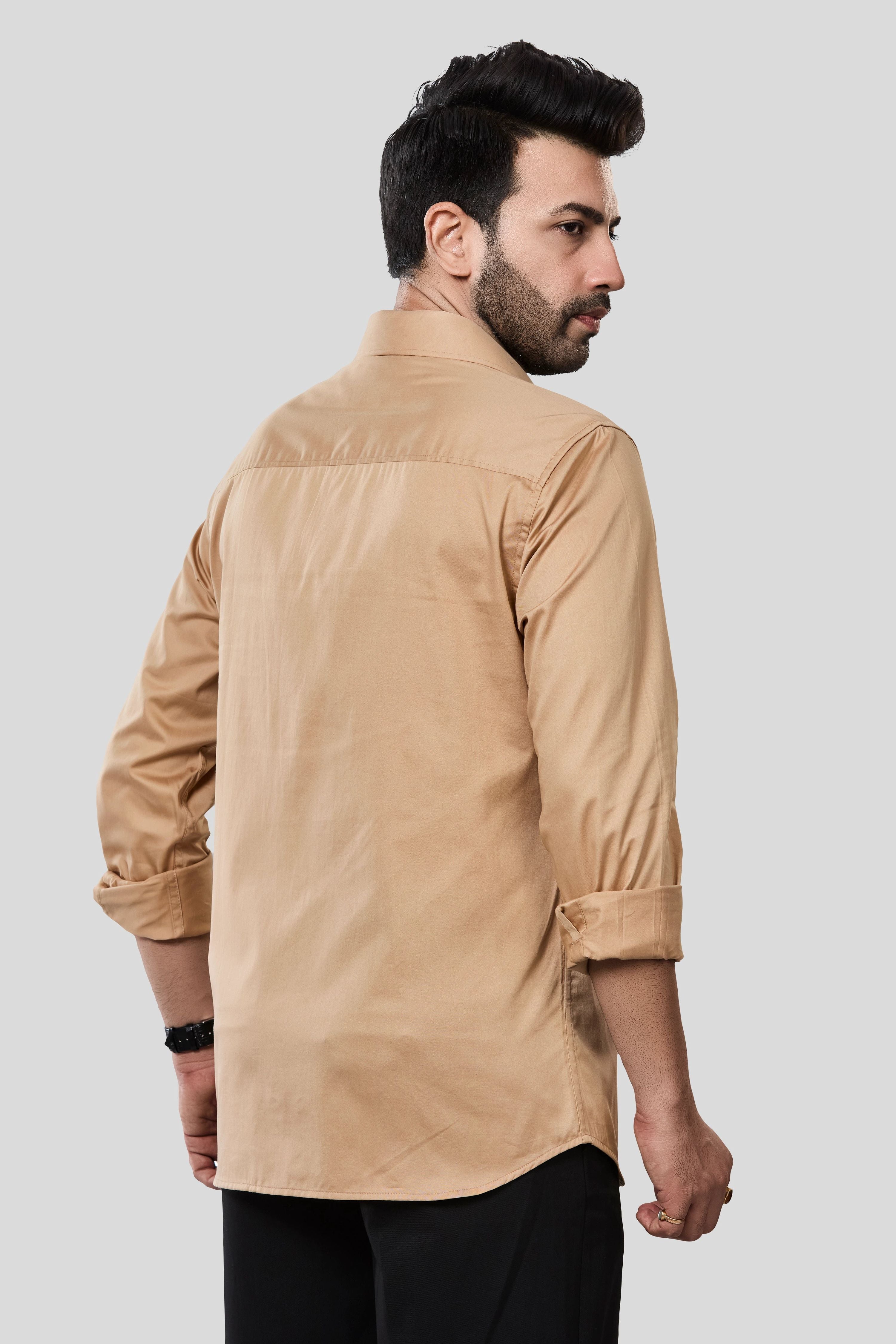 Jonesburg Men's Solid Slim Fit Formal Shirt | Grocsy