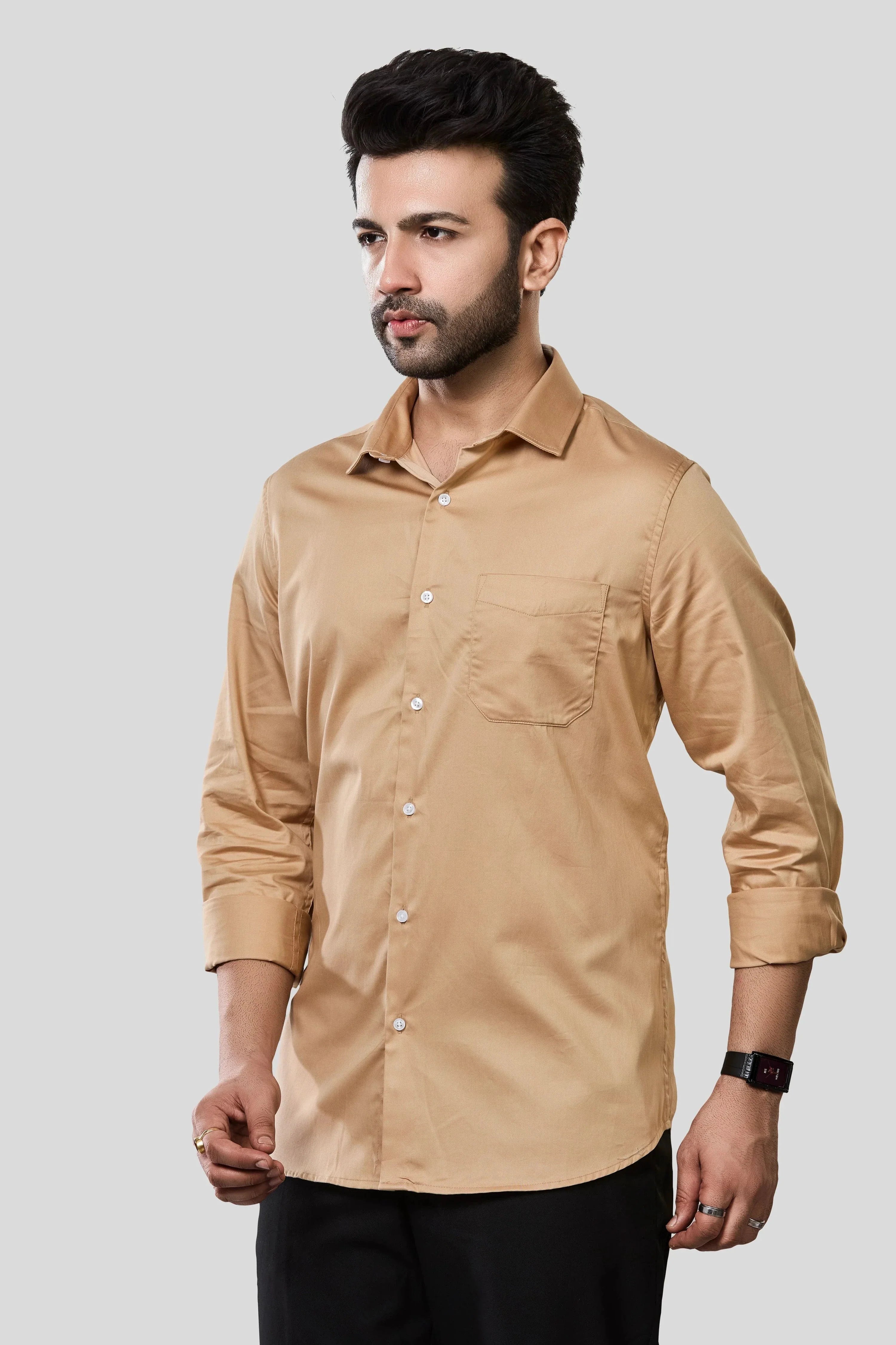 Jonesburg Men's Solid Slim Fit Formal Shirt | Grocsy