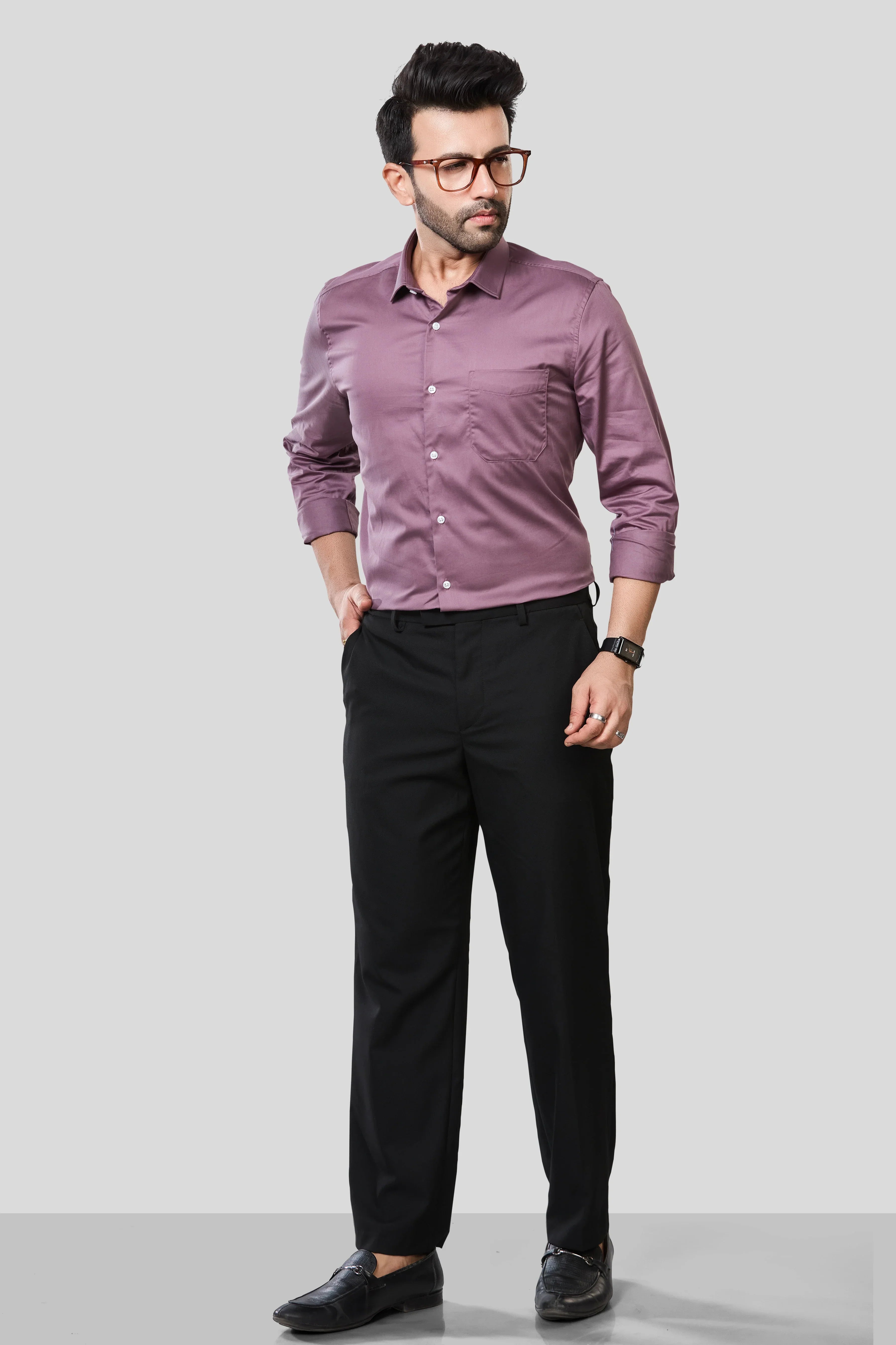 Jonesburg Men's Solid Slim Fit Formal Shirt | Grocsy