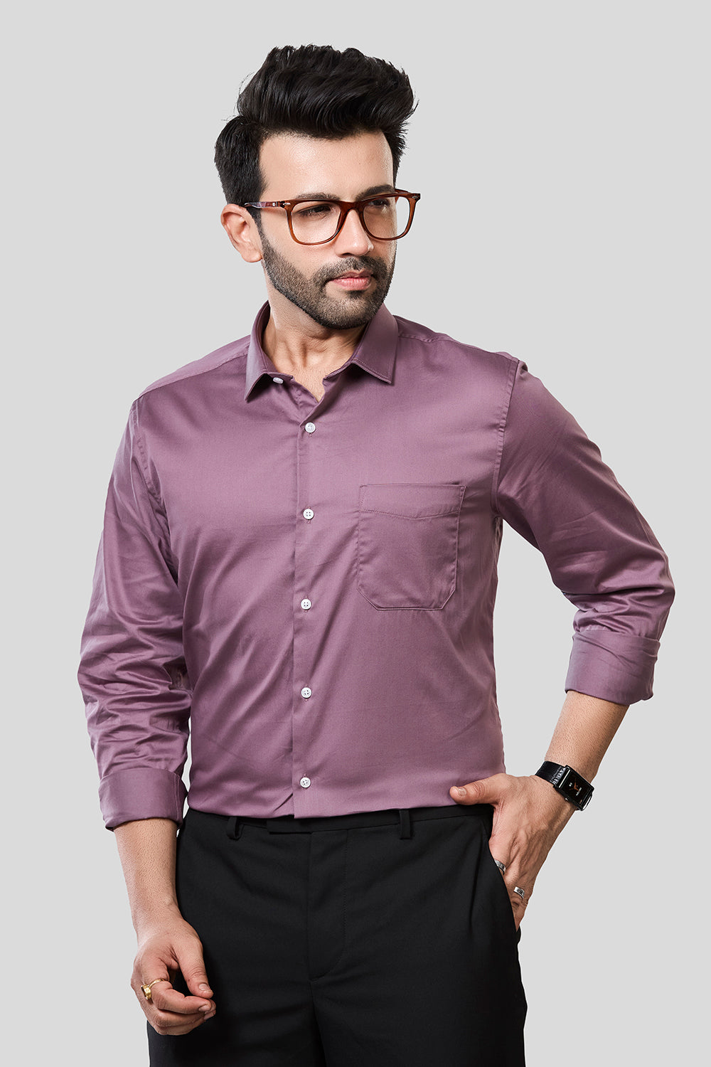Jonesburg Men's Solid Slim Fit Formal Shirt | Grocsy