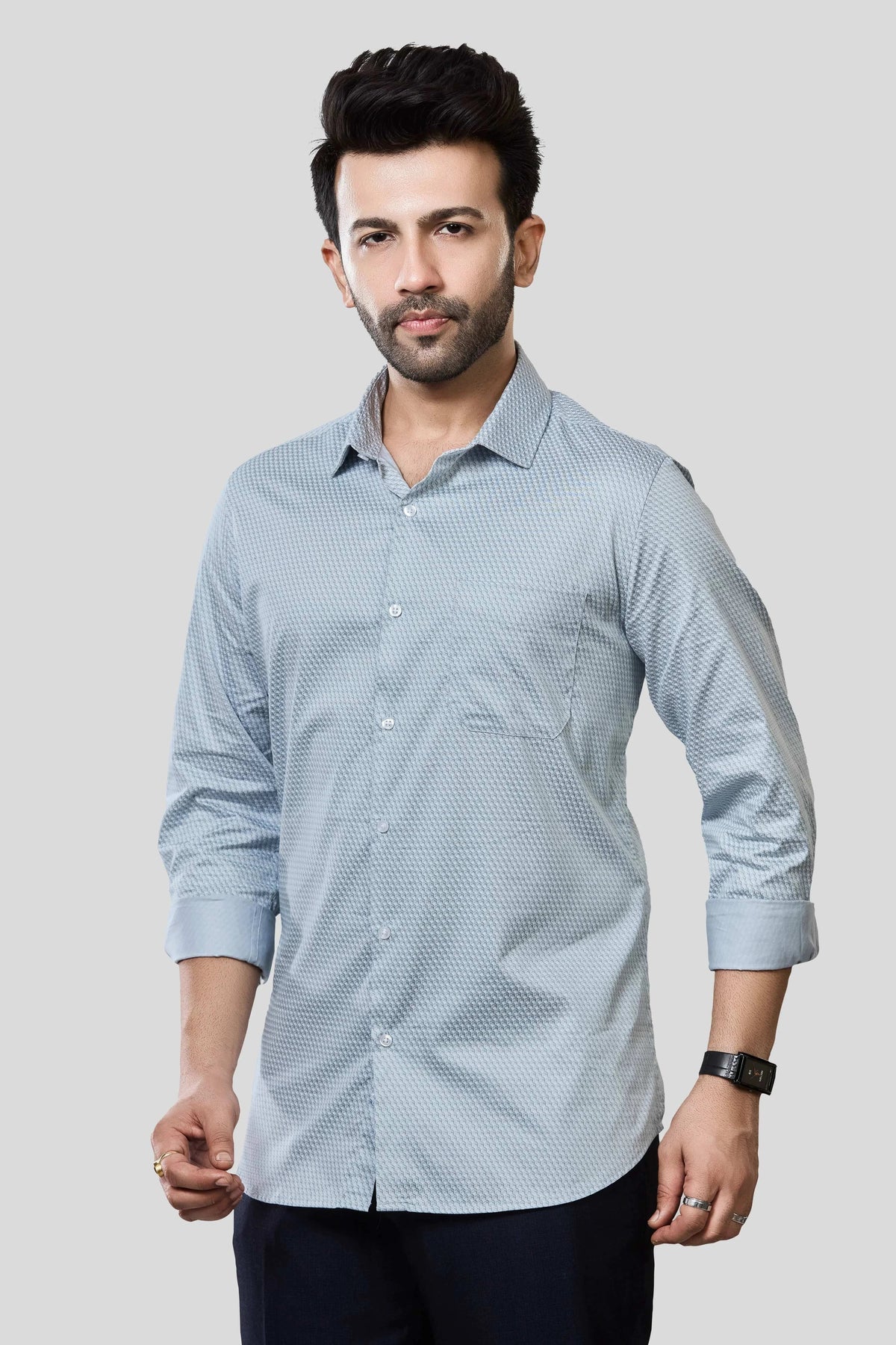 Jonesburg Men's Printed Slim Fit Formal Shirt | Grocsy