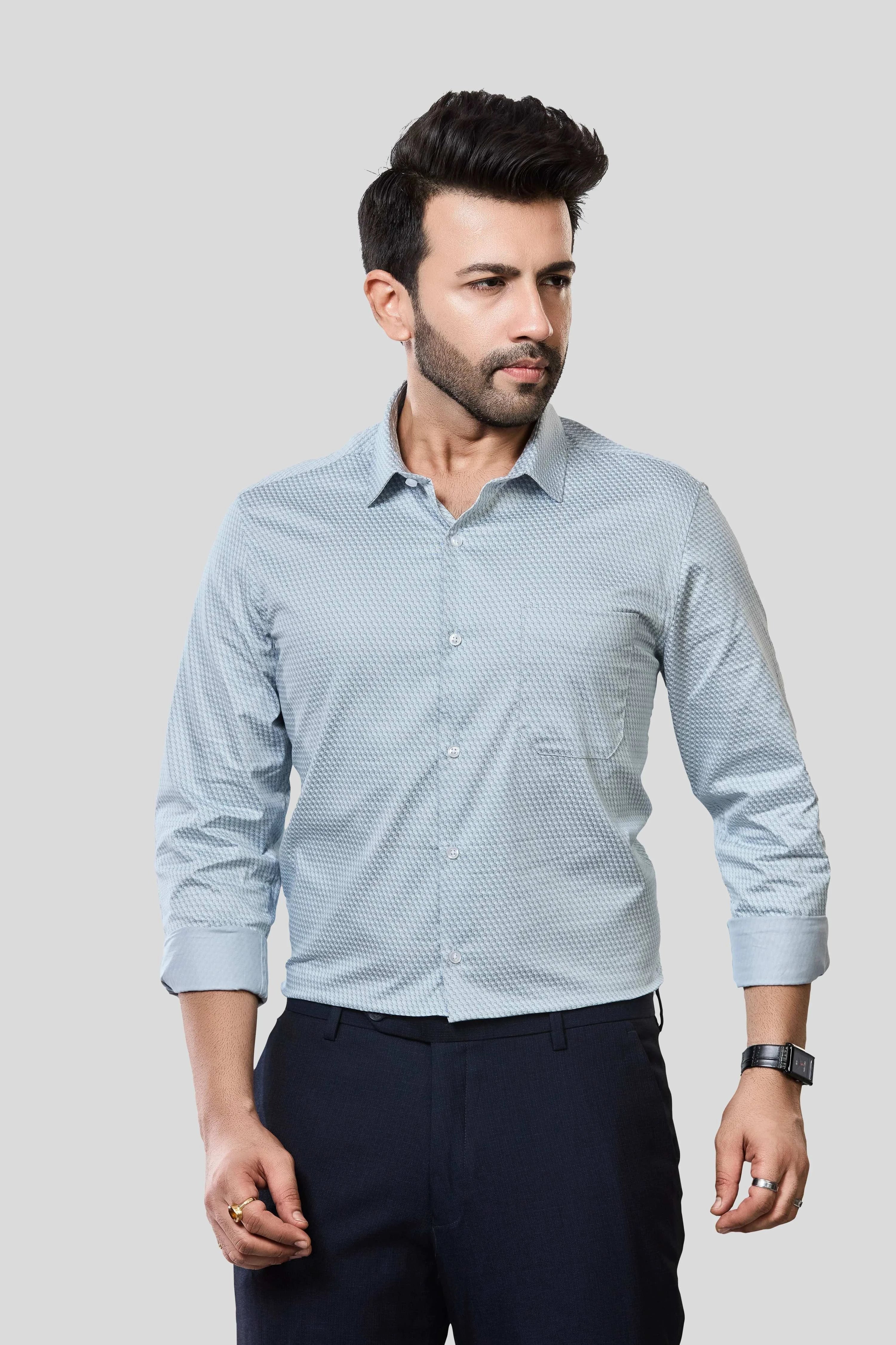 Jonesburg Men's Printed Slim Fit Formal Shirt | Grocsy
