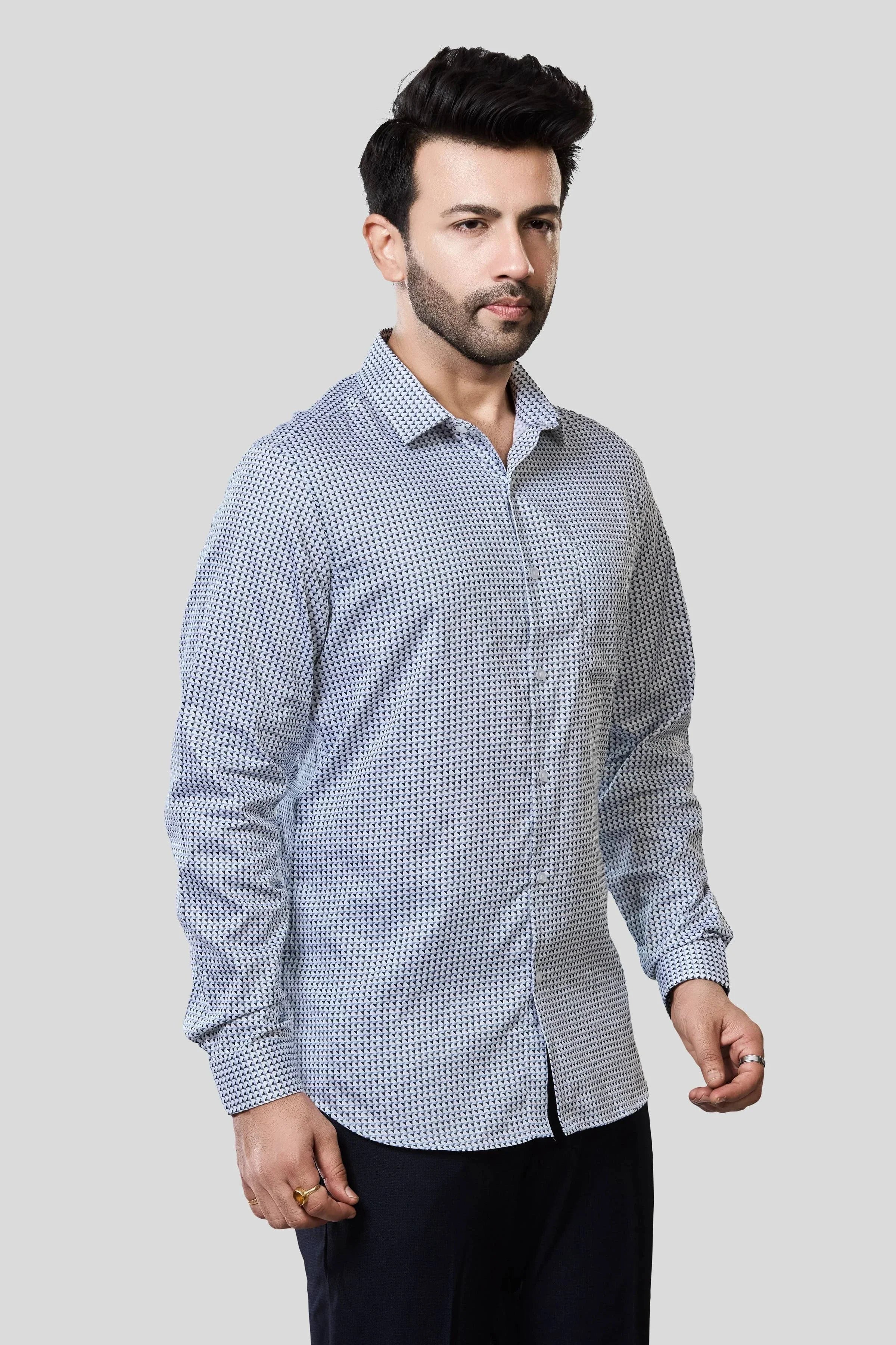 Jonesburg Men's Printed Slim Fit Formal Shirt | Grocsy