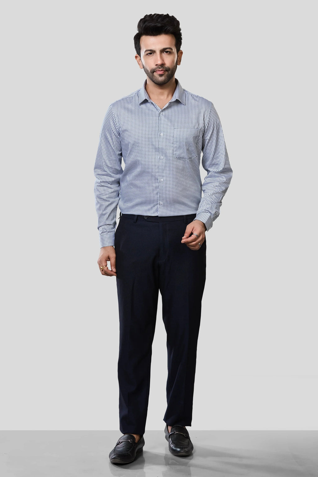 Jonesburg Men's Printed Slim Fit Formal Shirt | Grocsy