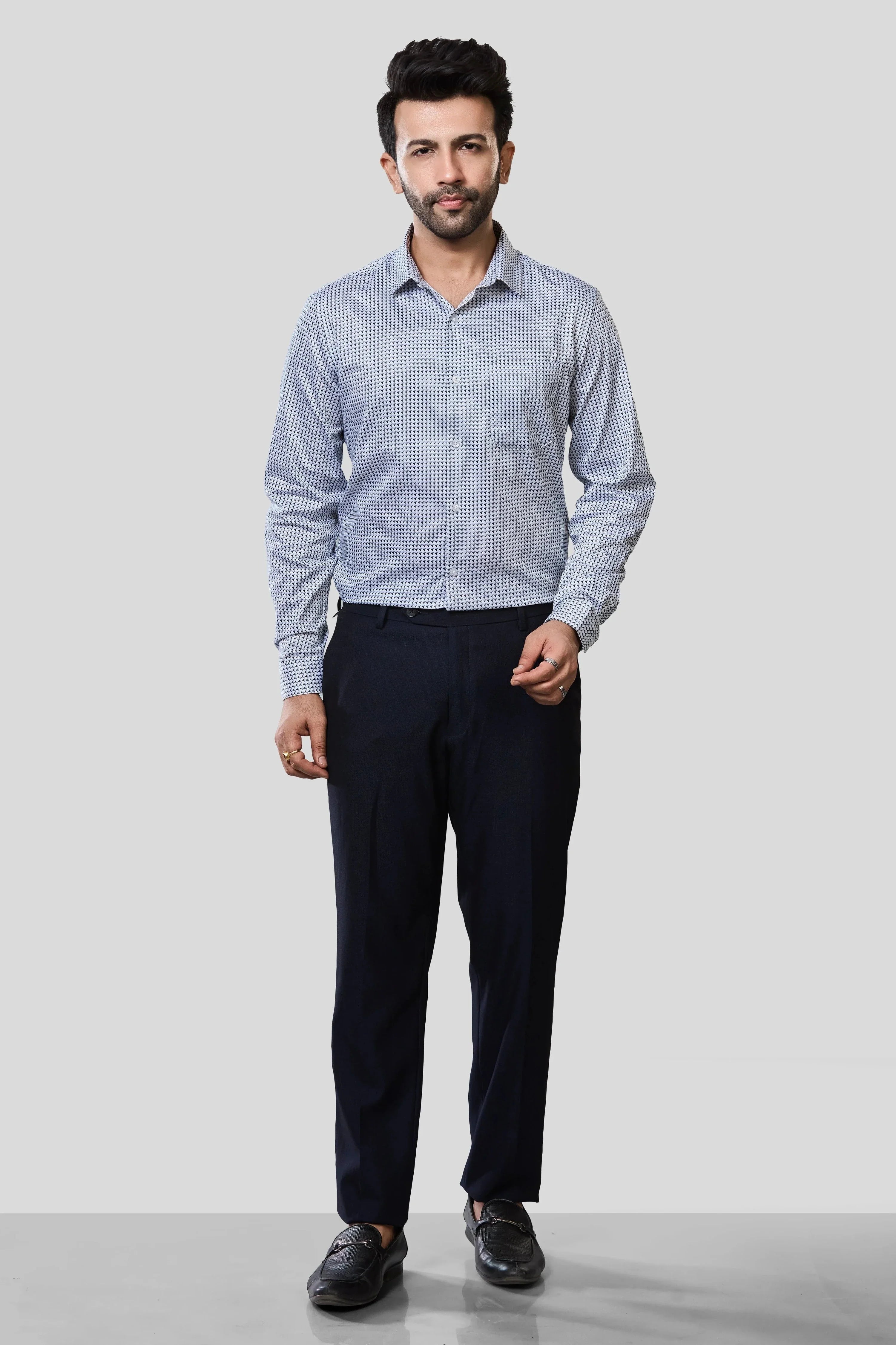 Jonesburg Men's Printed Slim Fit Formal Shirt | Grocsy