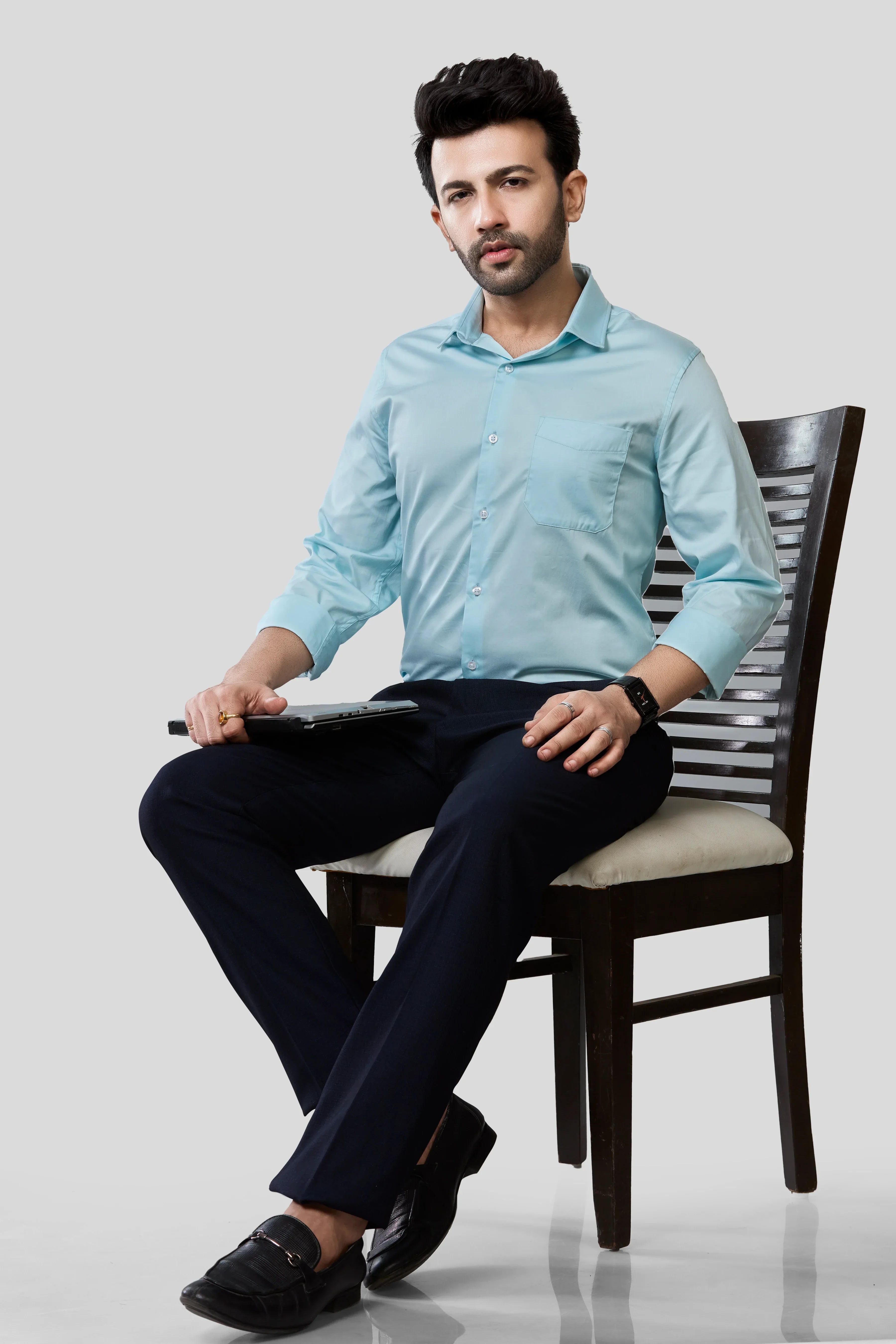 Jonesburg Men's Solid Slim Fit Formal Shirt | Grocsy
