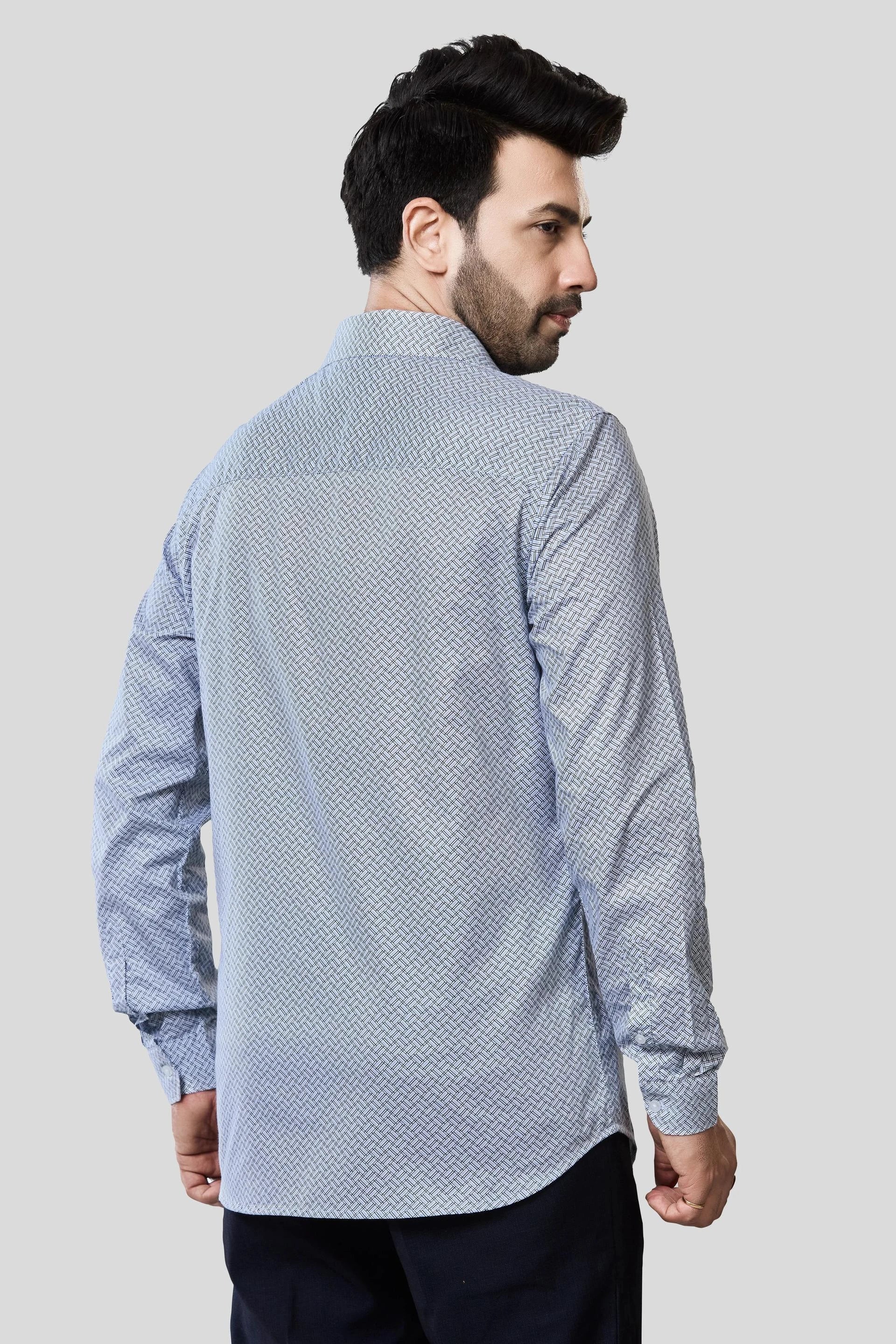 Jonesburg Men's Printed Slim Fit Formal Shirt | Grocsy