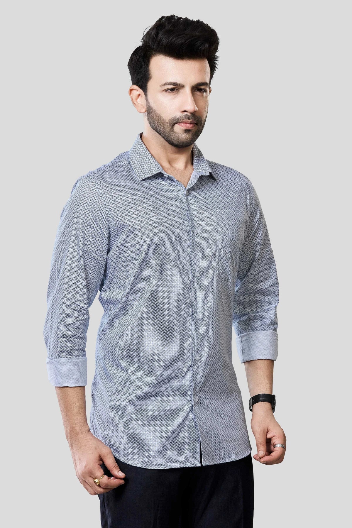 Jonesburg Men's Printed Slim Fit Formal Shirt | Grocsy