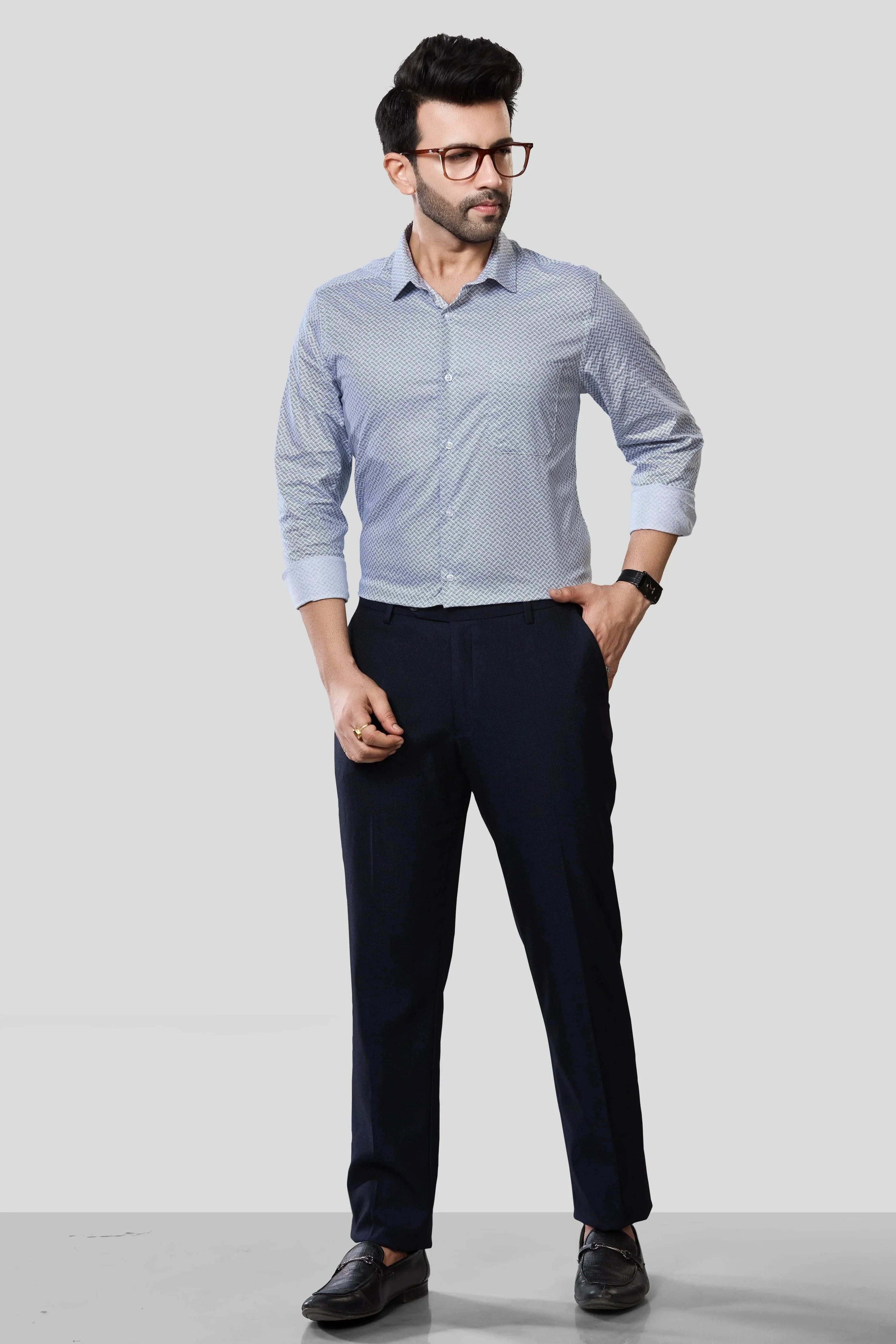 Jonesburg Men's Printed Slim Fit Formal Shirt | Grocsy