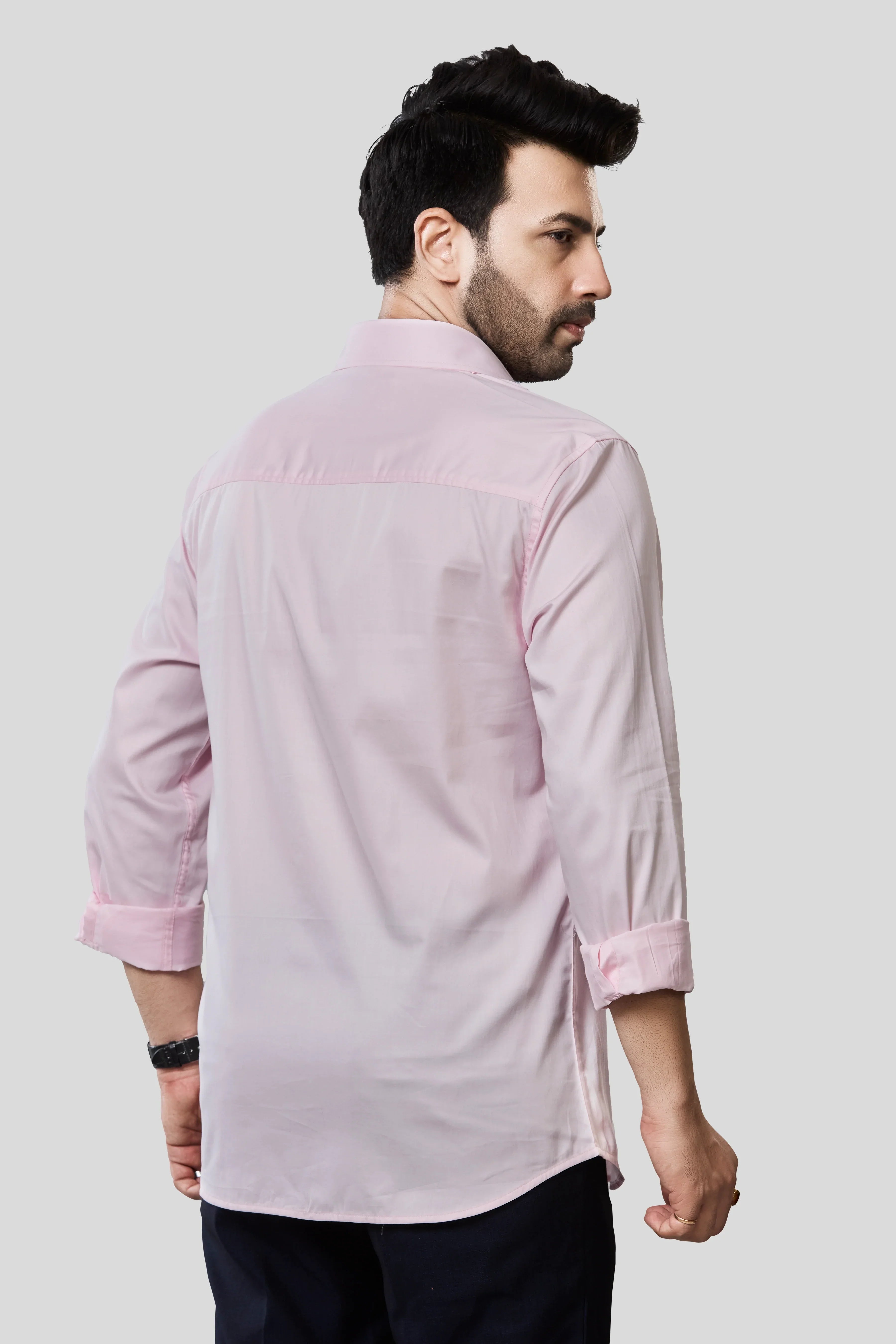 Jonesburg Men's Solid Slim Fit Formal Shirt | Grocsy