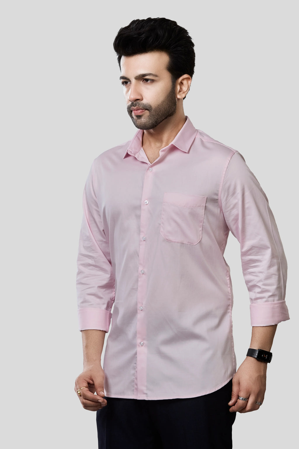 Jonesburg Men's Solid Slim Fit Formal Shirt | Grocsy