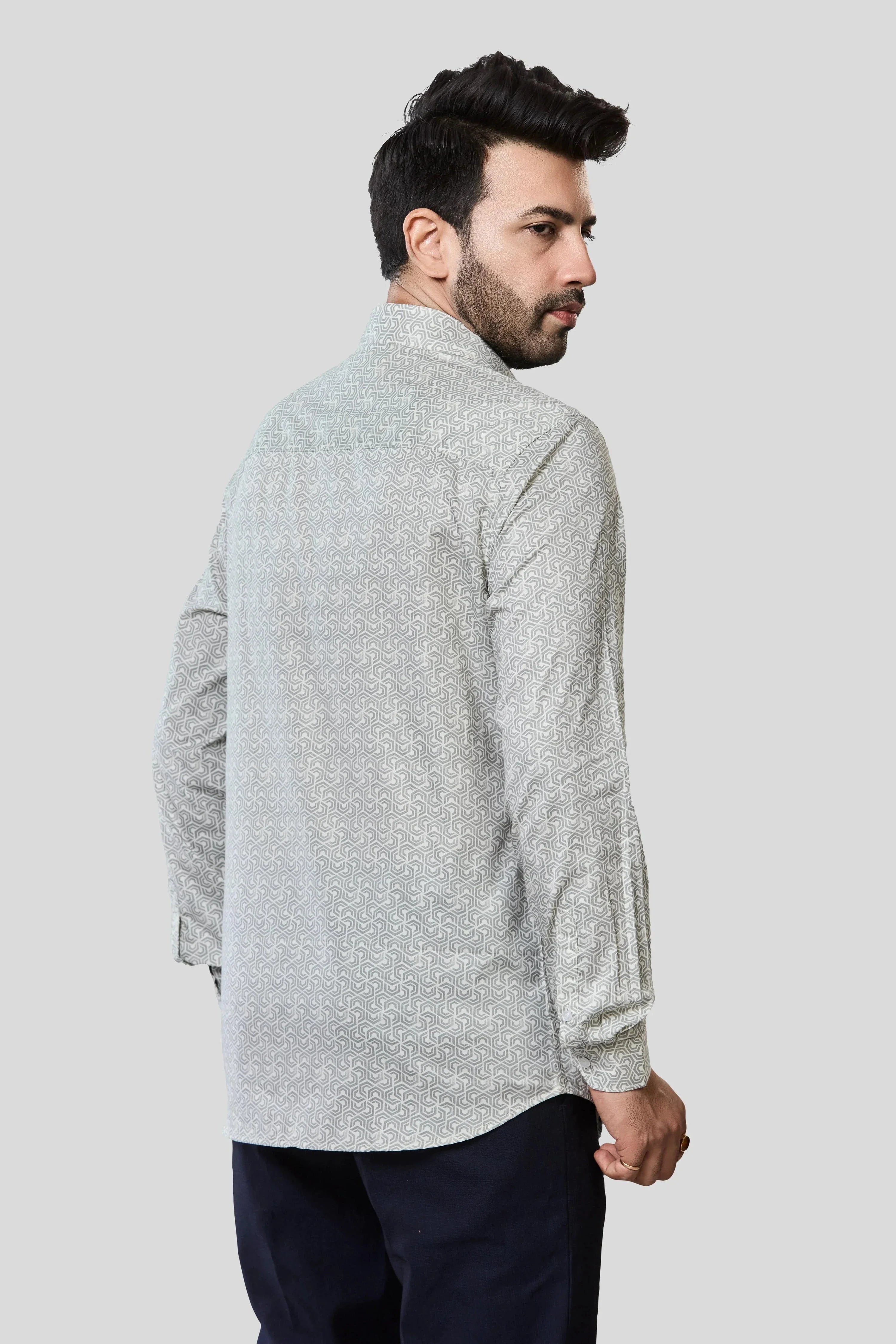 Jonesburg Men's Printed Slim Fit Formal Shirt | Grocsy
